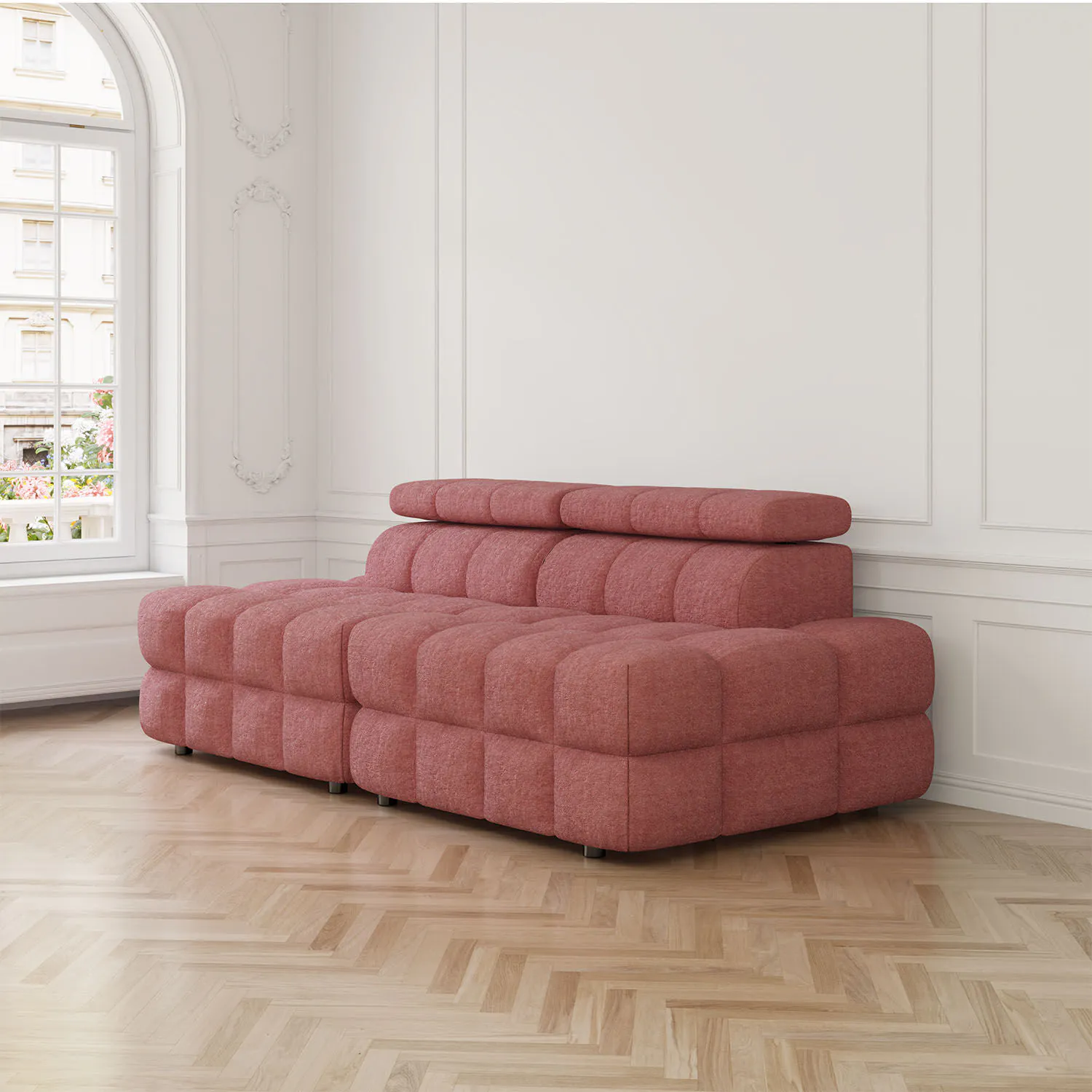 Soffa 2-sits 216cm Rosa Utan Armstöd - Paris