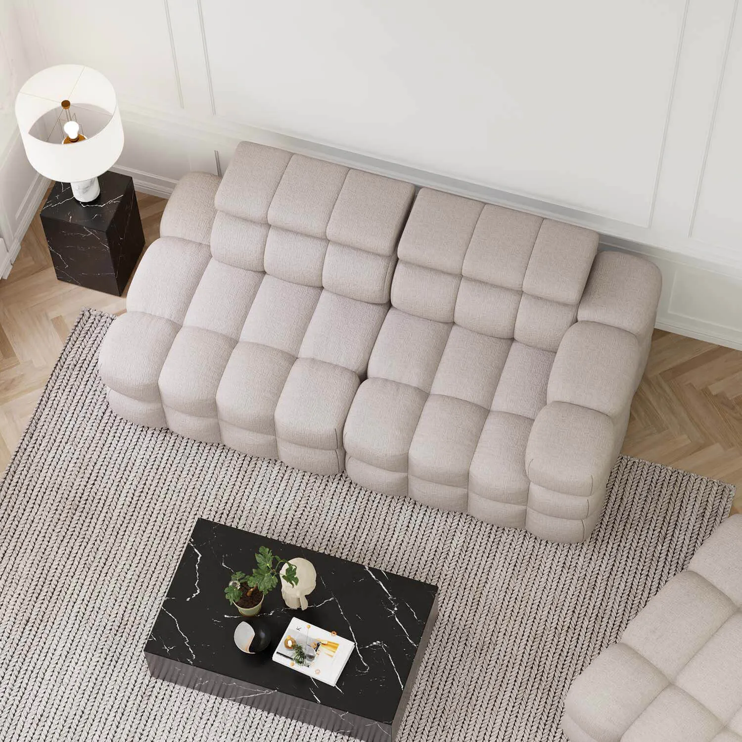 Soffa 2-sits 213cm Sand Armstöd Höger - Paris
