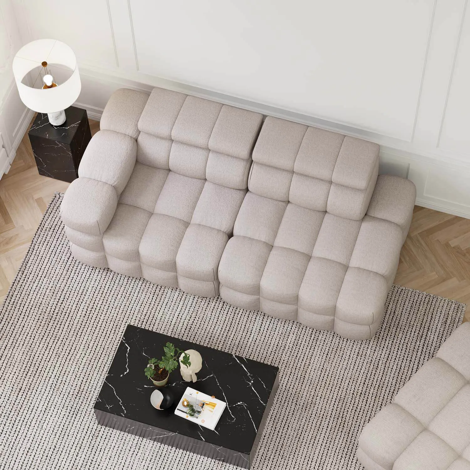 Soffa 2-sits 213cm Sand Armstöd Vänster - Paris