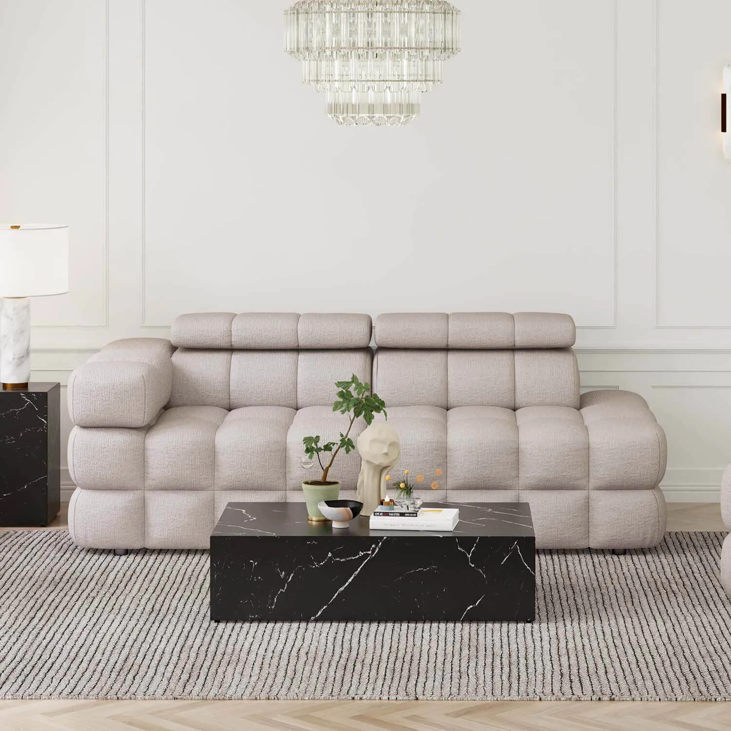Soffa 2-sits 213cm Sand Armstöd Vänster - Paris