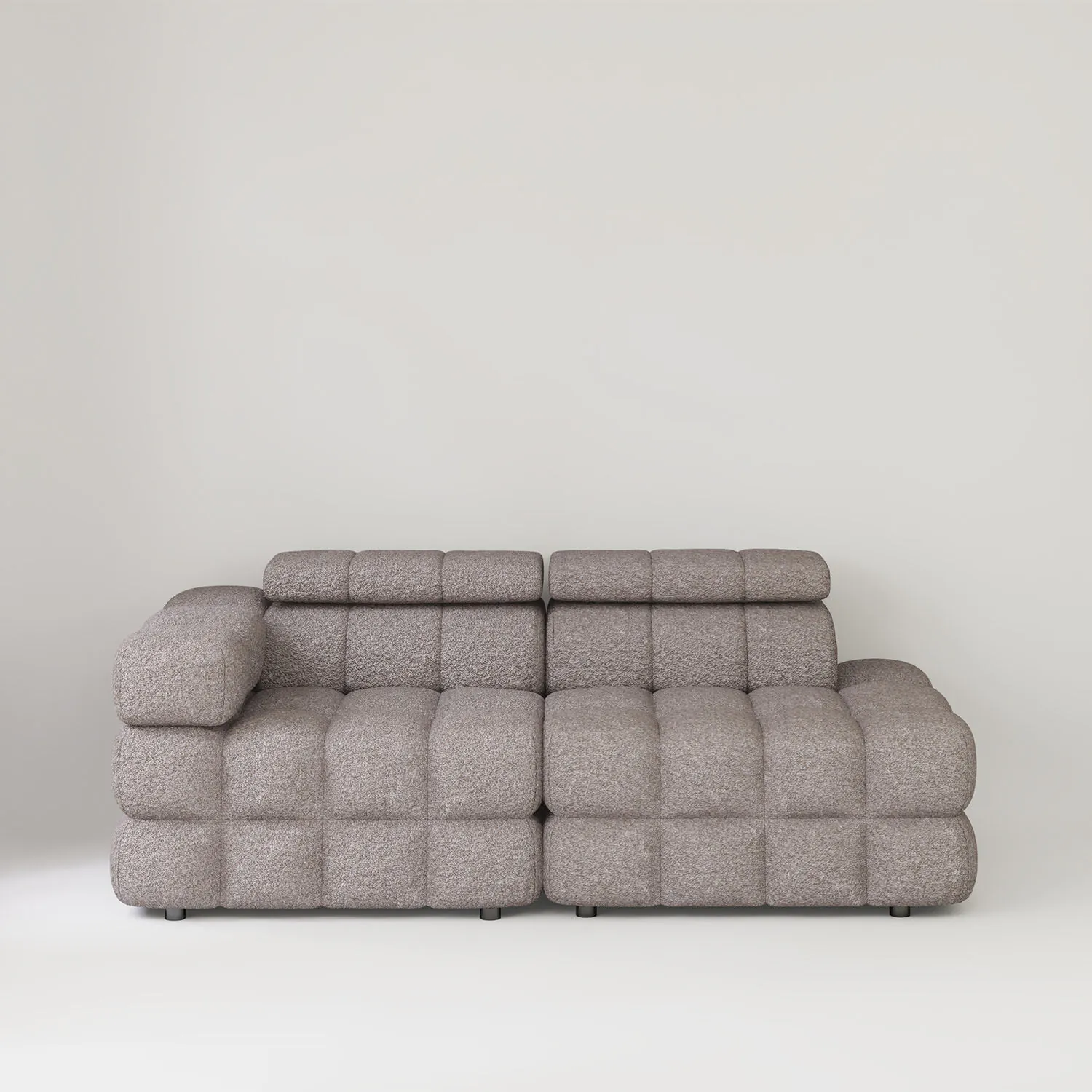 Soffa 2-sits 213cm Brun Boucle Armstöd Vänster - Paris