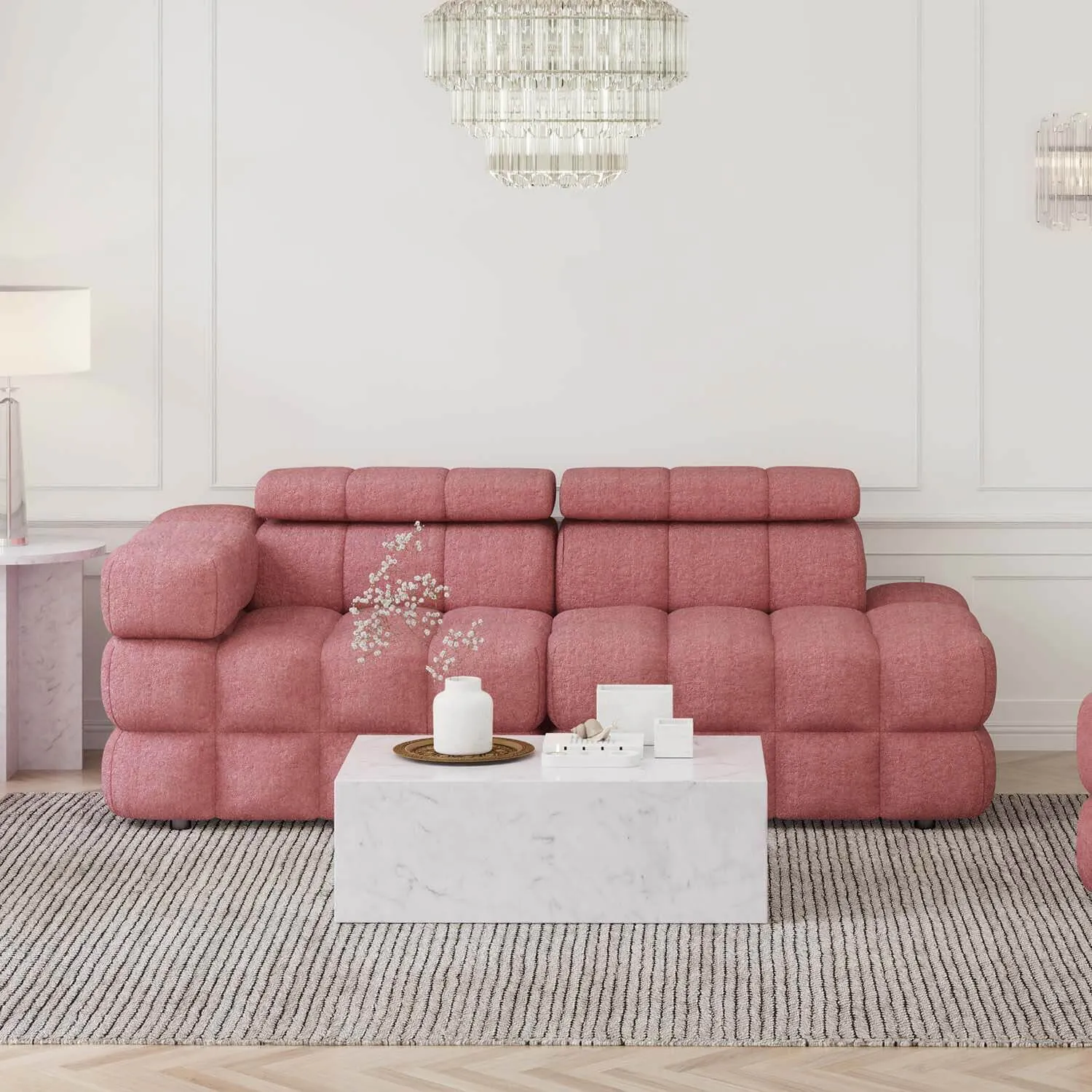 Soffa 2-sits 213cm Rosa Armstöd Vänster - Paris
