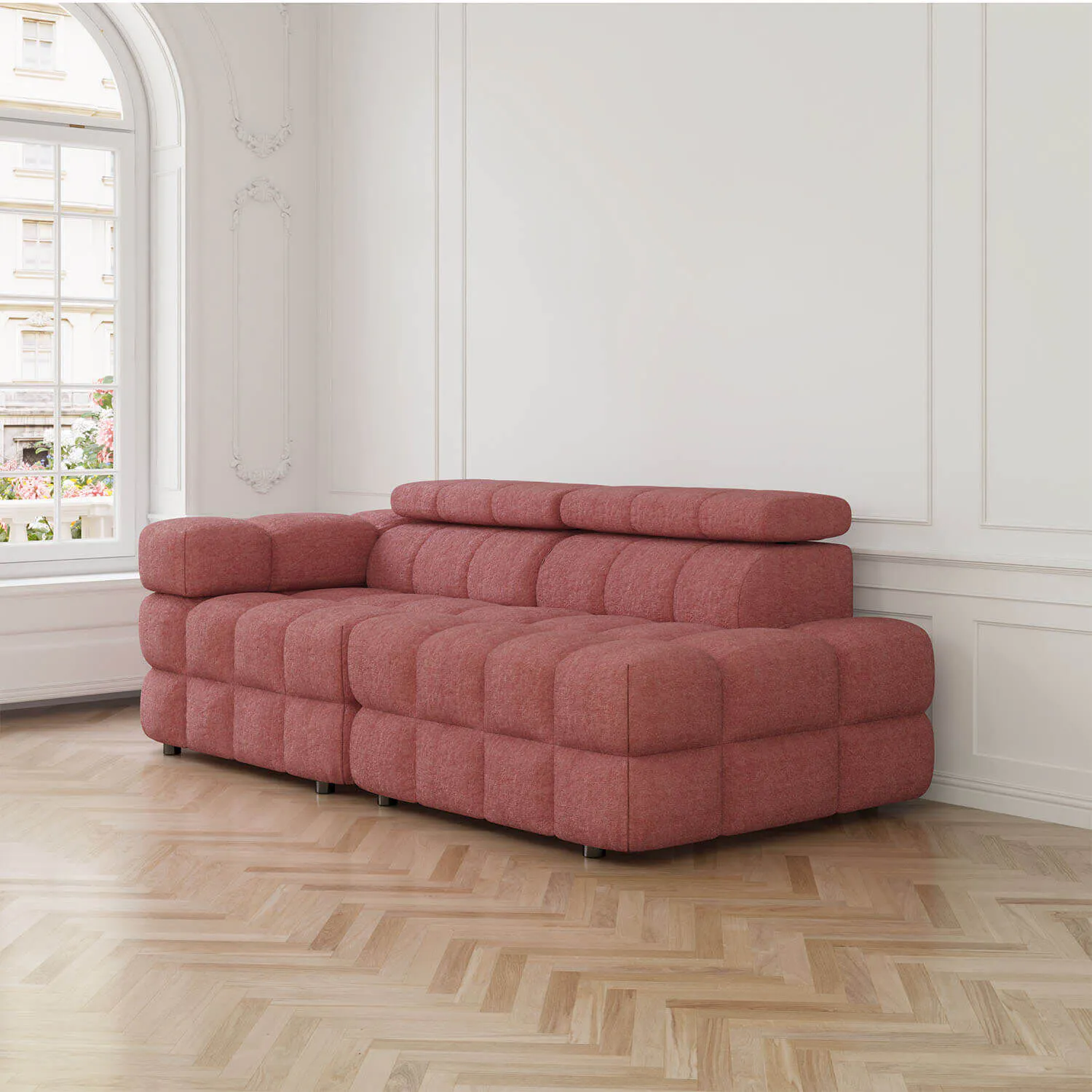 Soffa 2-sits 213cm Rosa Armstöd Vänster - Paris