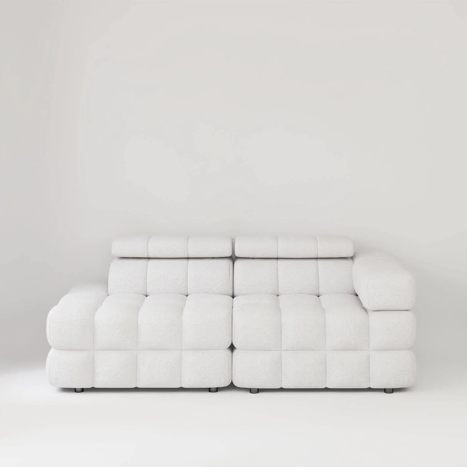 Soffa 2-sits 213cm Vit Boucle Armstöd Höger - Paris