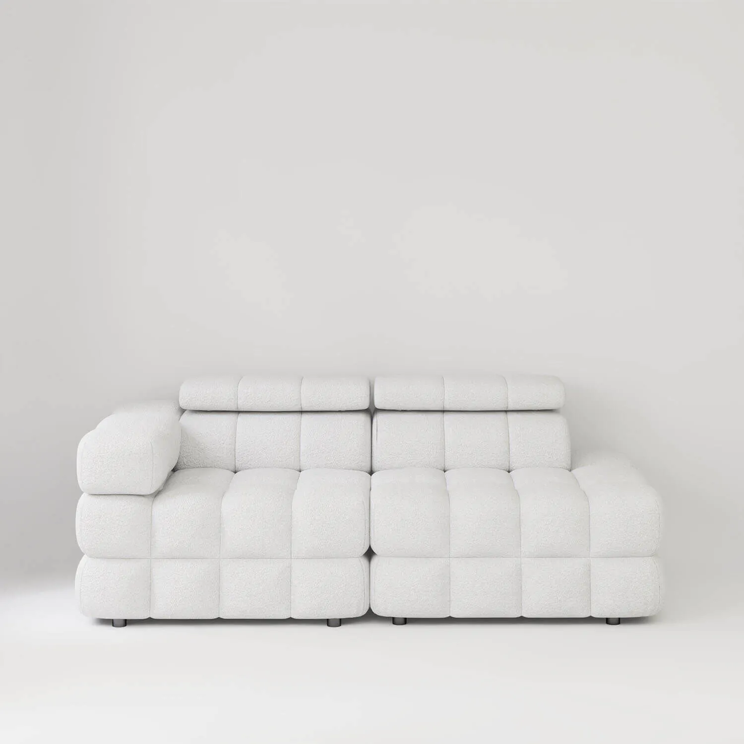 Soffa 2-sits 213cm Vit Boucle Armstöd Vänster - Paris