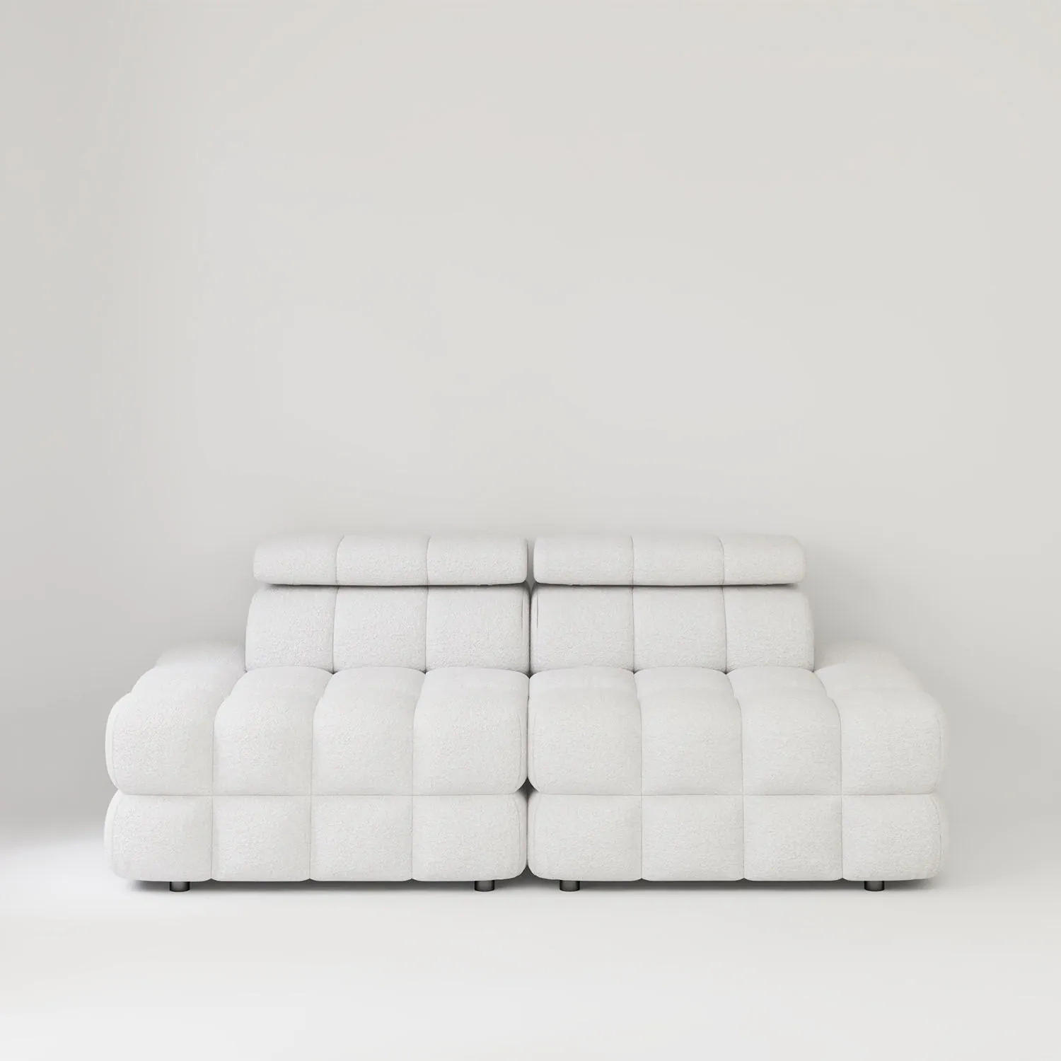 Soffa 2-sits 216cm Vit Boucle Utan Armstöd - Paris