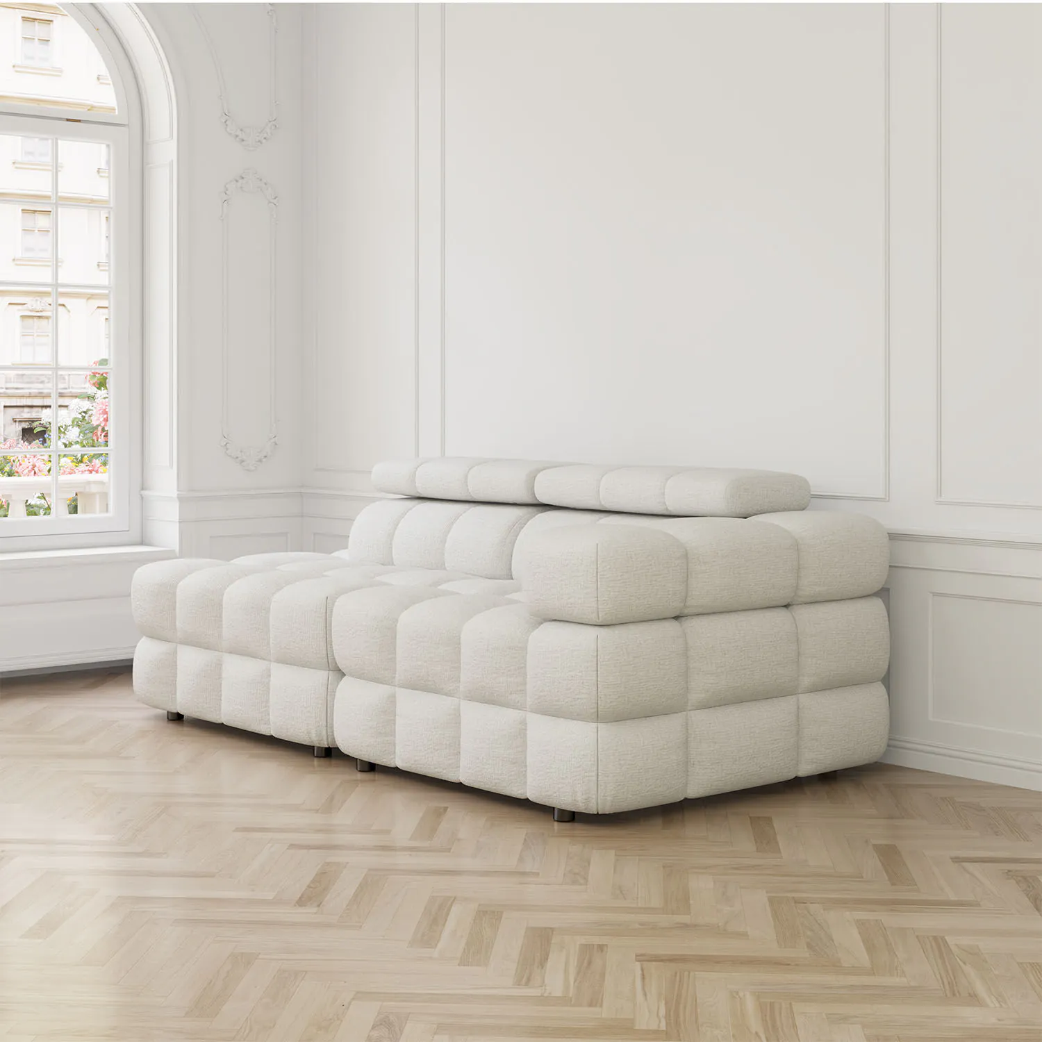 Soffa 2-sits 213cm Vit Armstöd Höger - Paris
