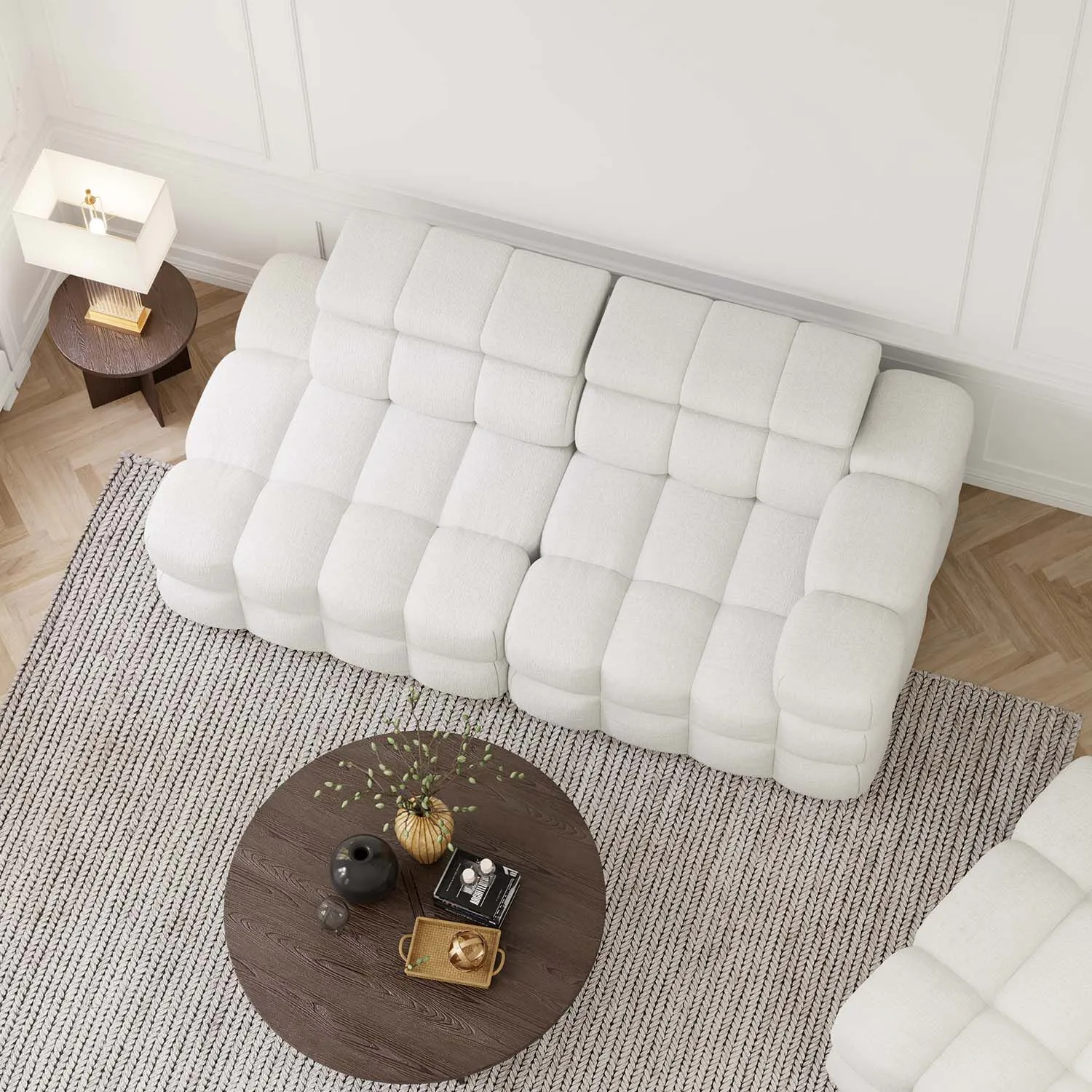 Soffa 2-sits 213cm Vit Armstöd Höger - Paris