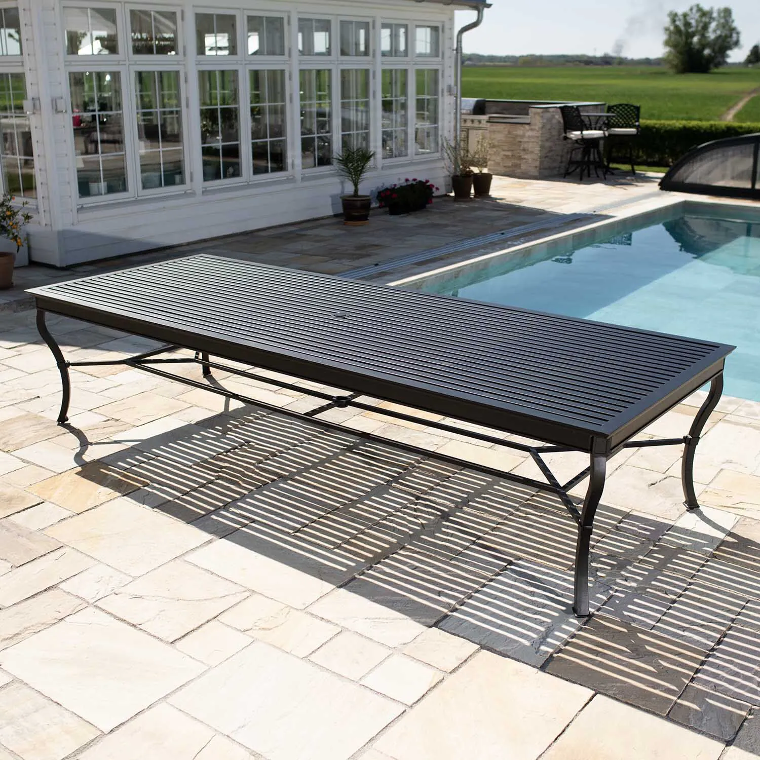 Matbord Utomhus Svart Aluminium St Tropez 320cm