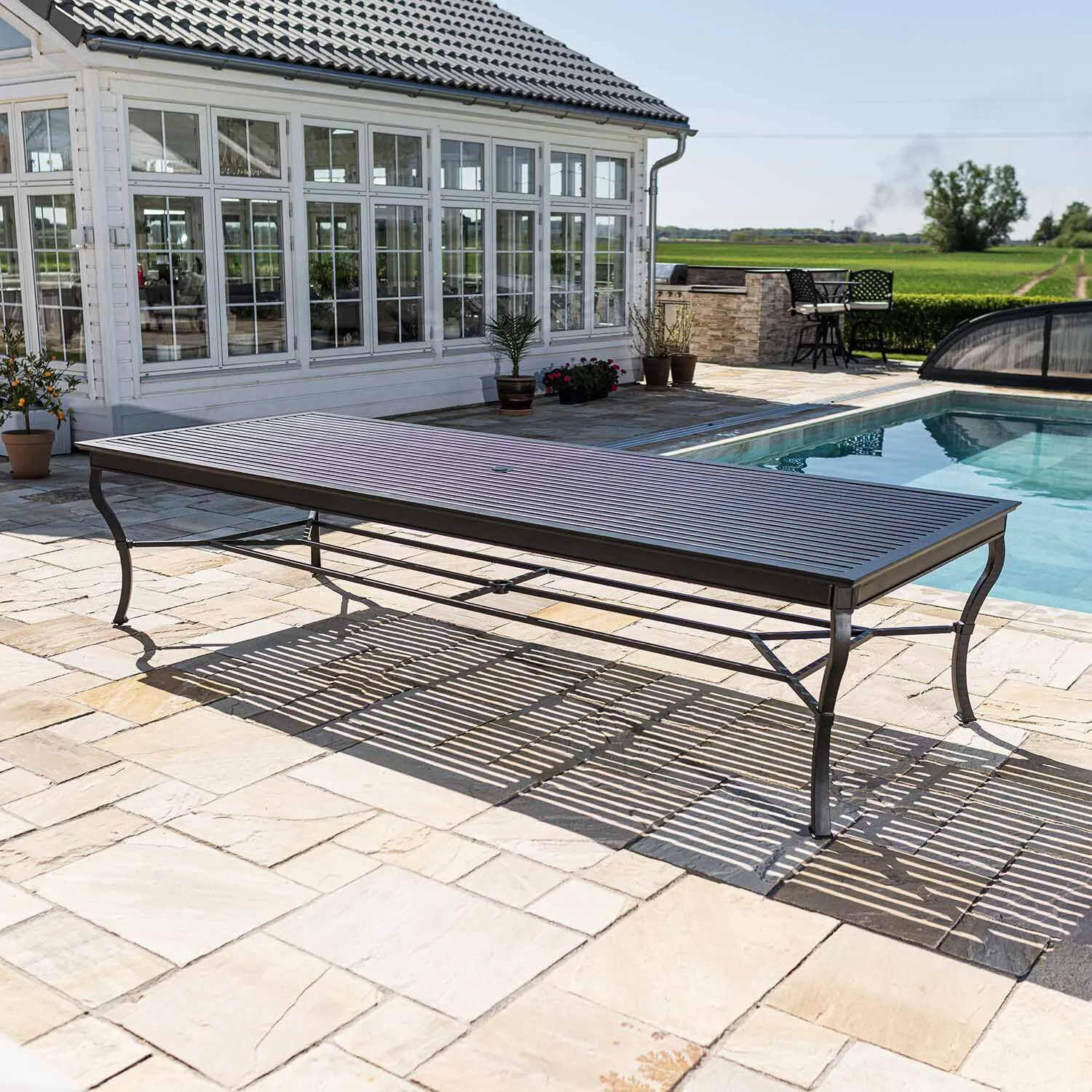 Matbord Utomhus Svart Aluminium St Tropez 320cm