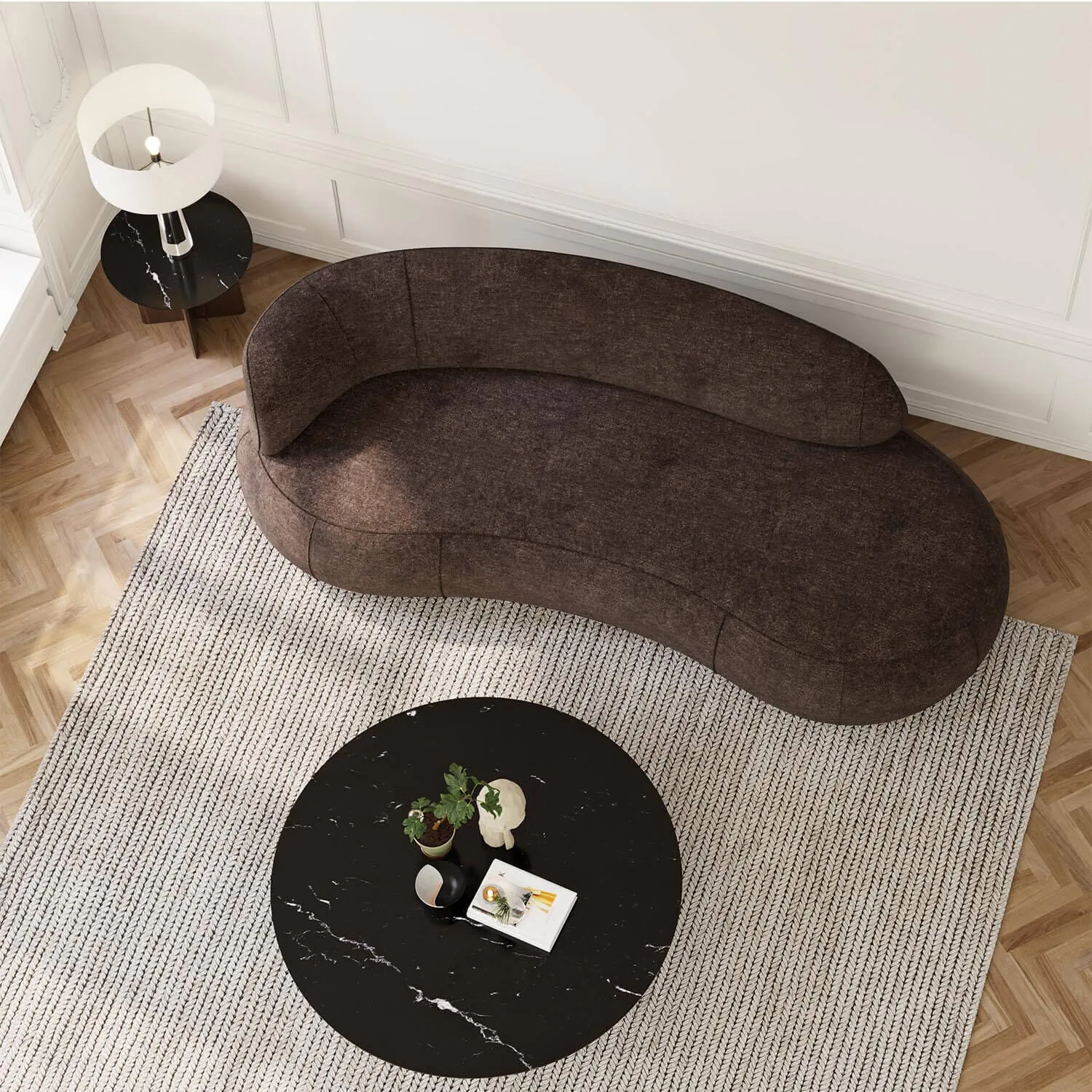 Soffa 3-sits 253cm Brun Armstöd Vänster - Malibu