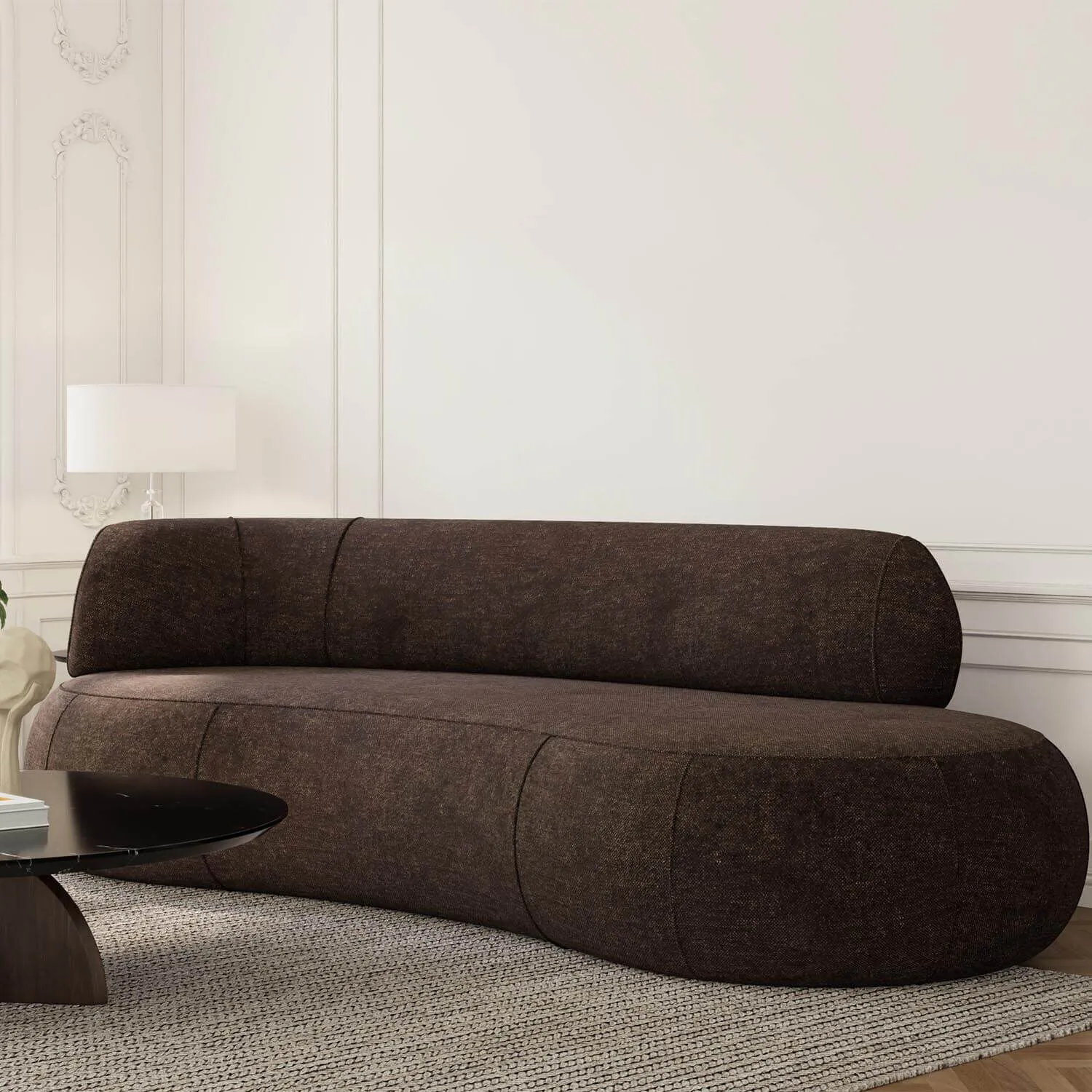 Soffa 3-sits 253cm Brun Armstöd Vänster - Malibu