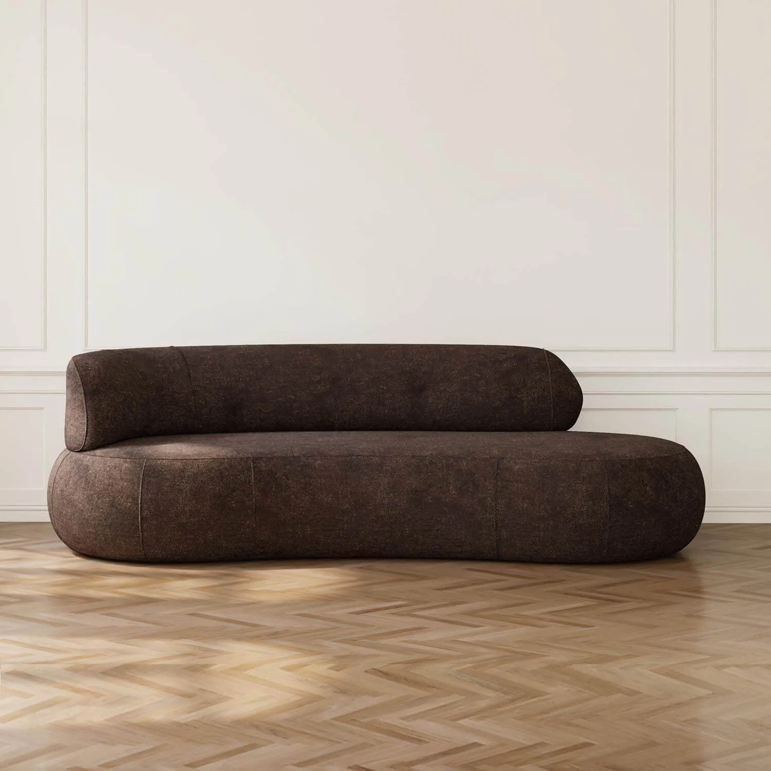 Soffa 3-sits 253cm Brun Armstöd Vänster - Malibu