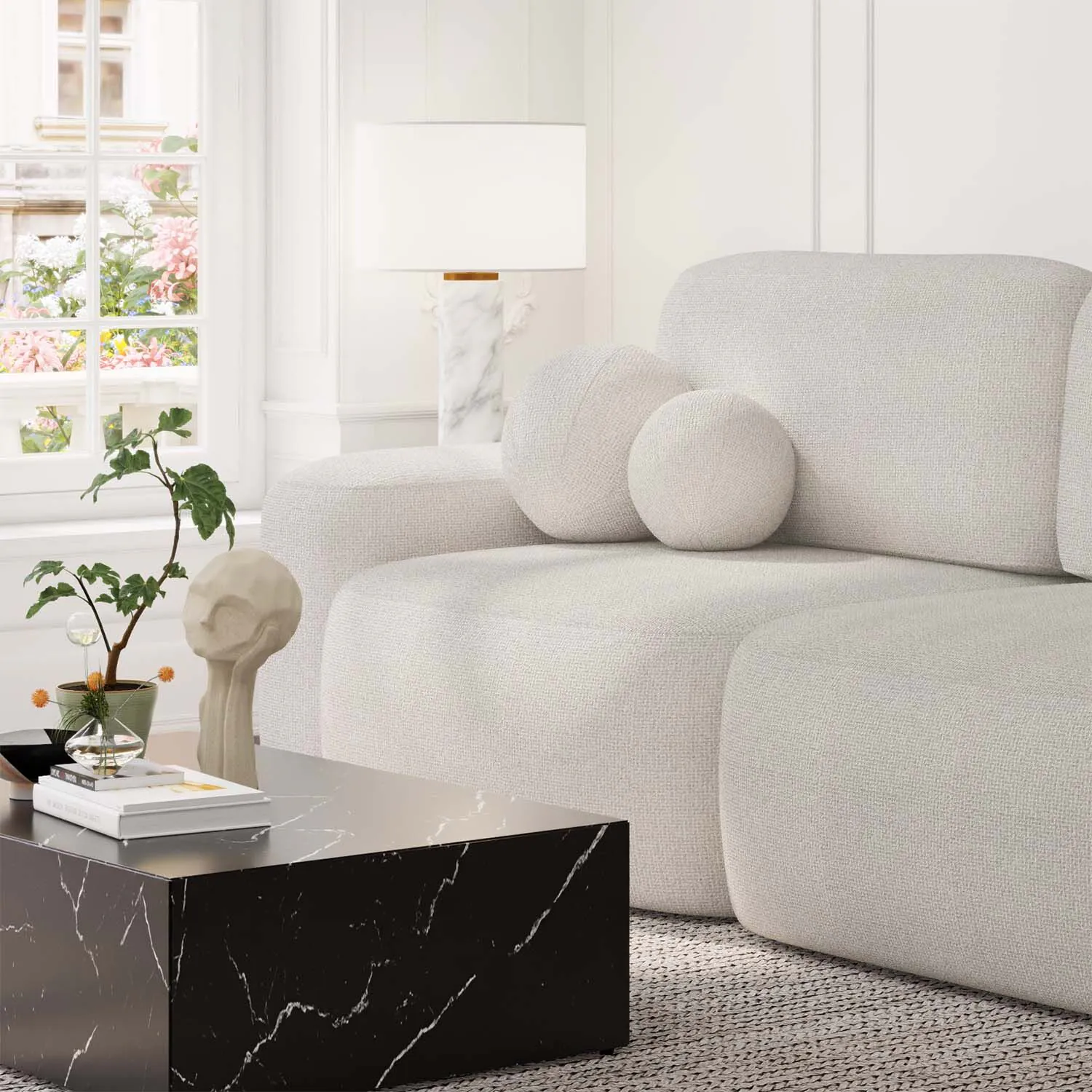 Soffa 3-sits 253cm Ivory - Huntington