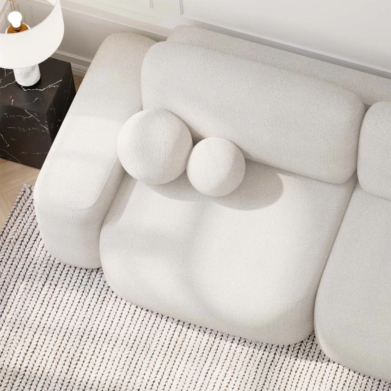 Soffa 3-sits 253cm Ivory - Huntington