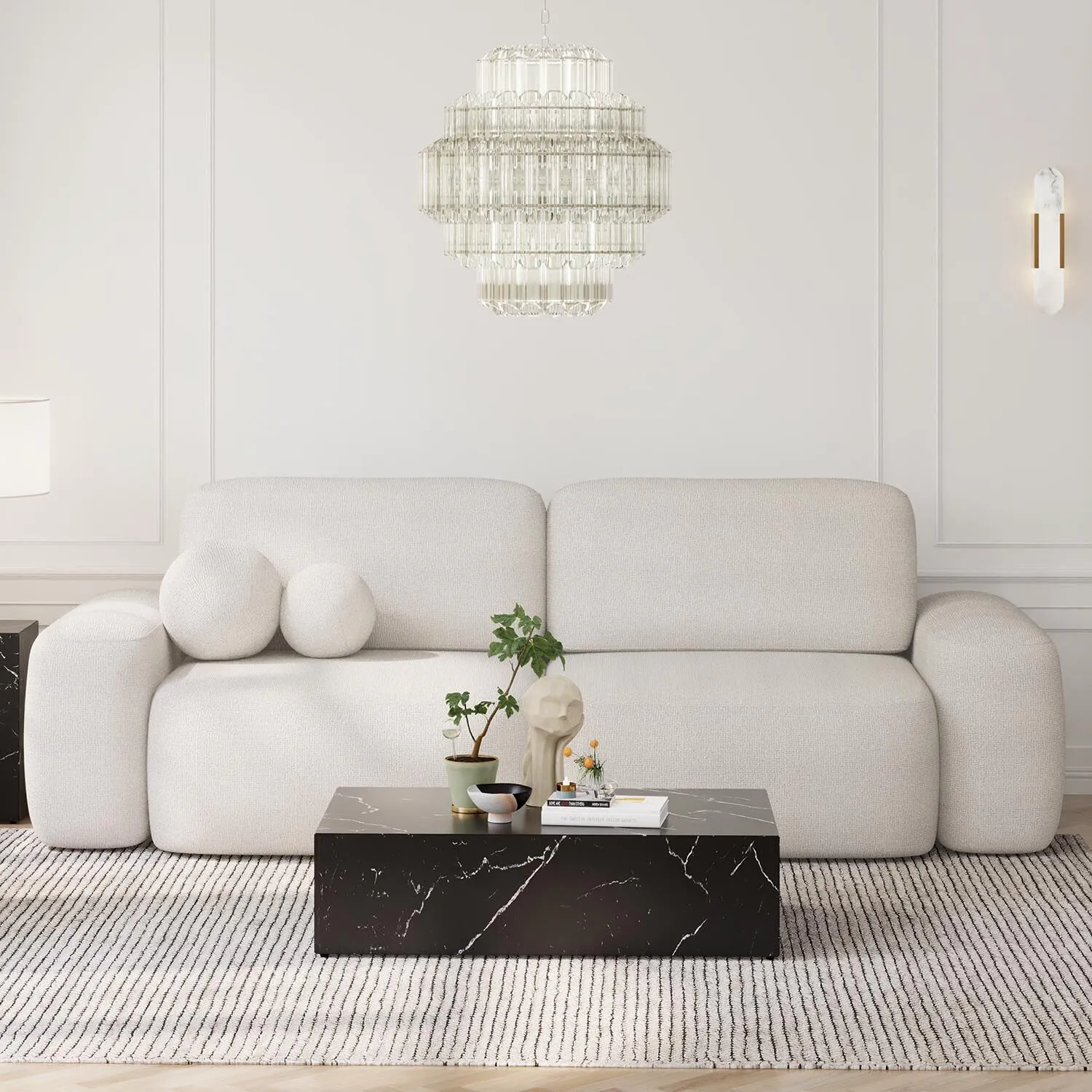 Soffa 3-sits 253cm Ivory - Huntington