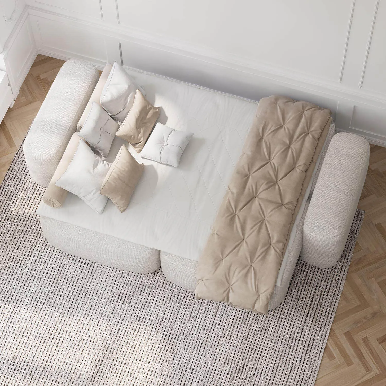 Soffa 3-sits 253cm Ivory - Huntington