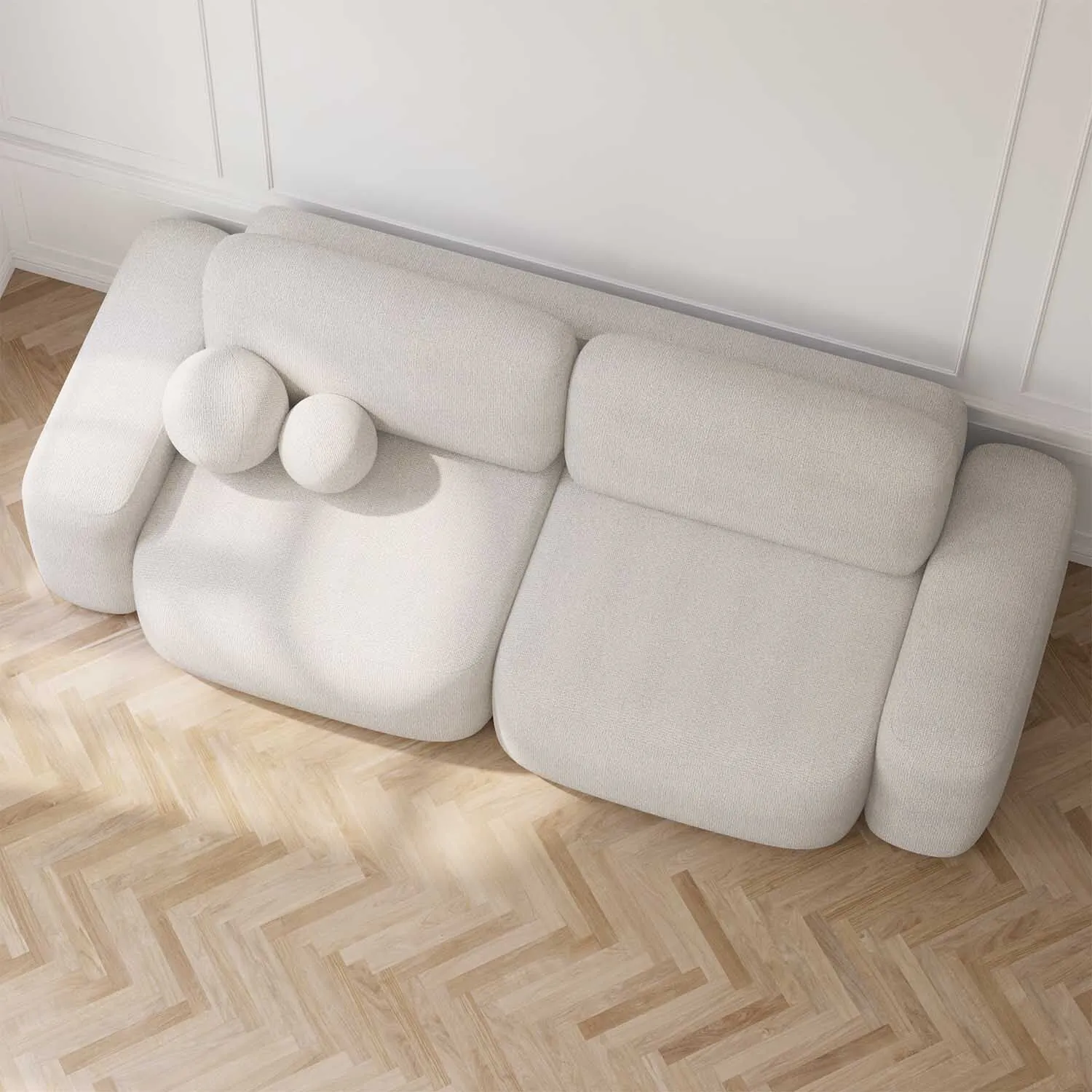 Soffa 3-sits 253cm Ivory - Huntington