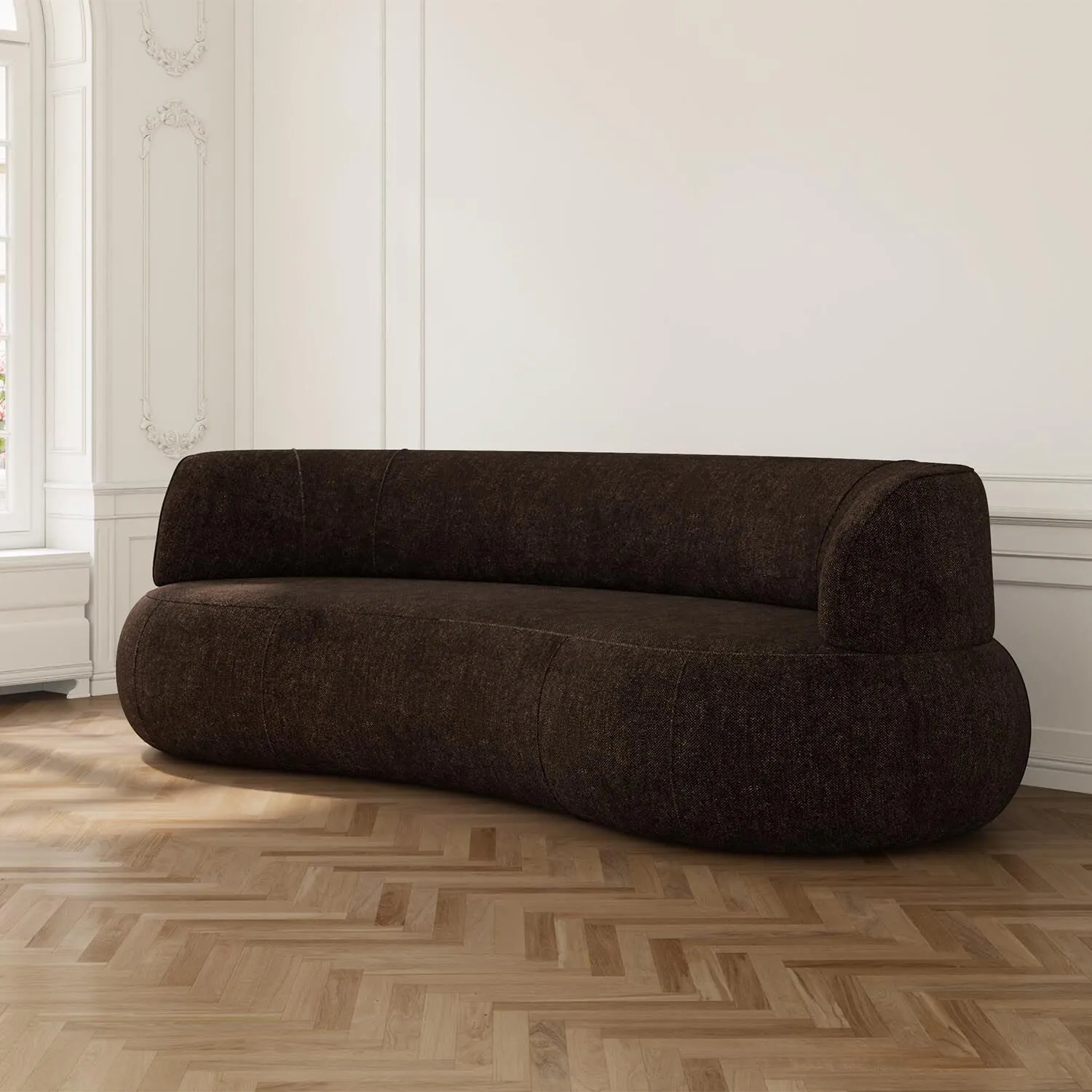 Soffa 3-sits 253cm Brun Armstöd - Malibu