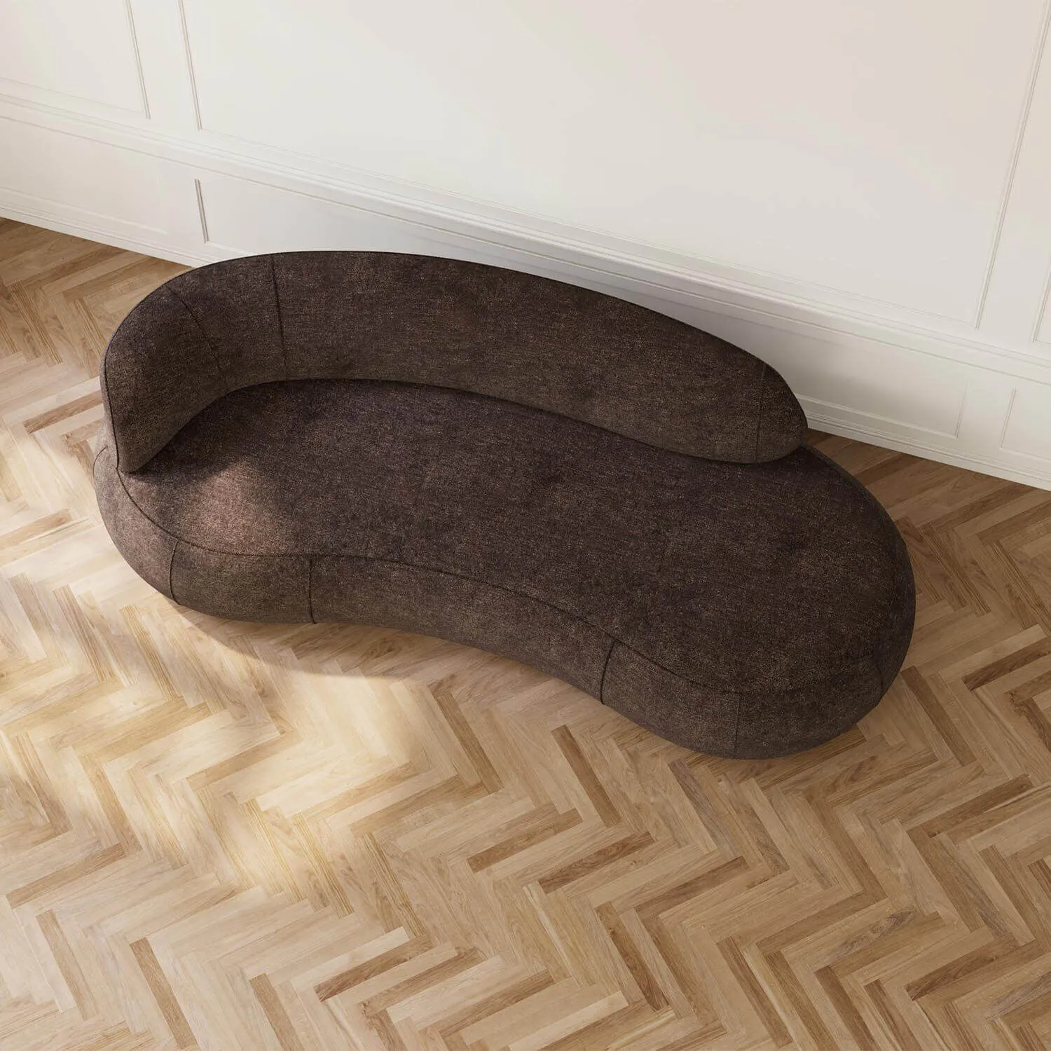Soffa 3-sits 253cm Brun Armstöd Vänster - Malibu