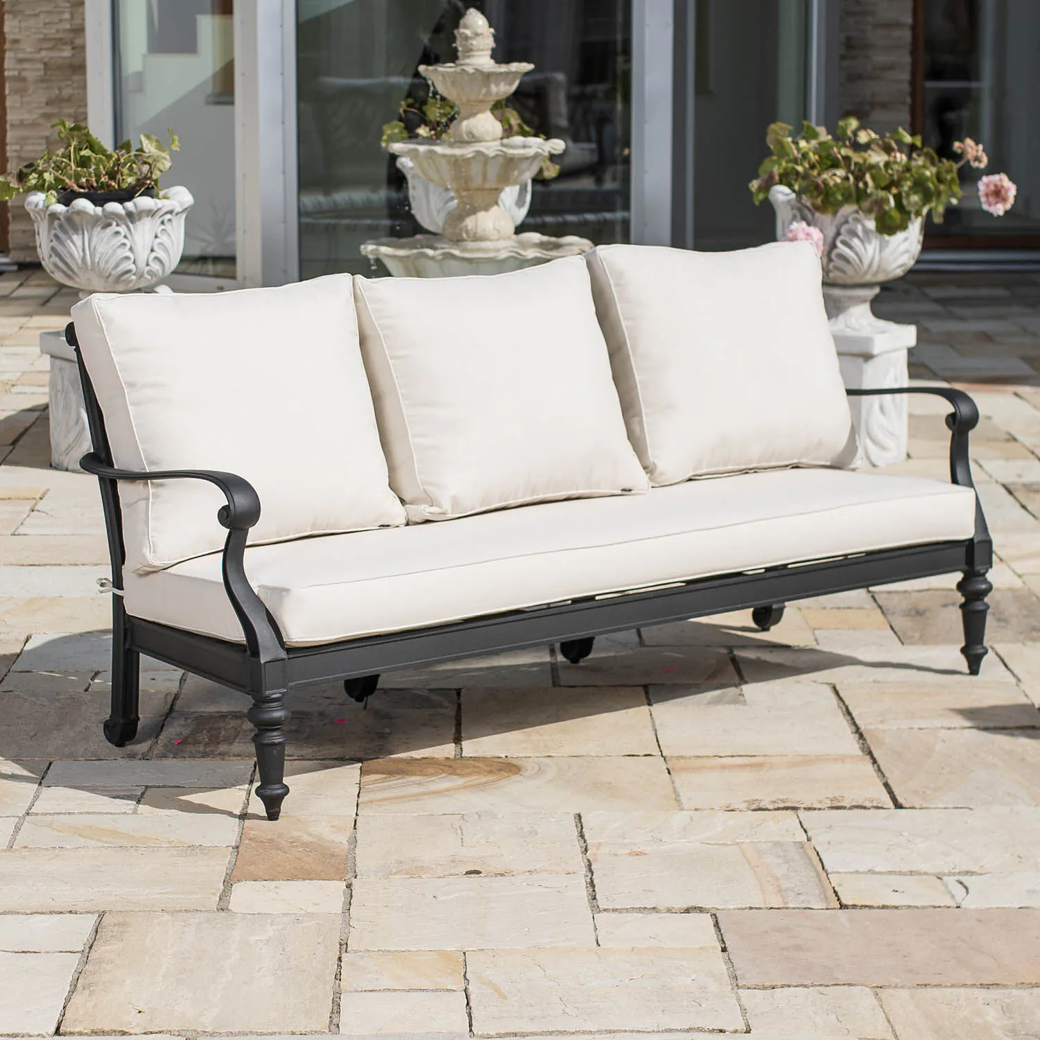 Loungesoffa Svart Aluminium Florence 3-sits