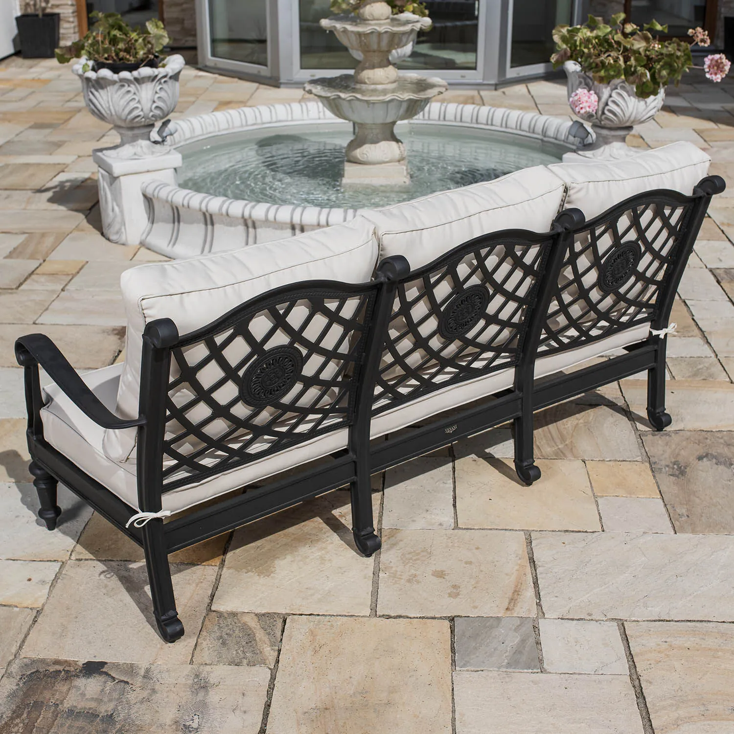Loungesoffa Svart Aluminium Florence 3-sits