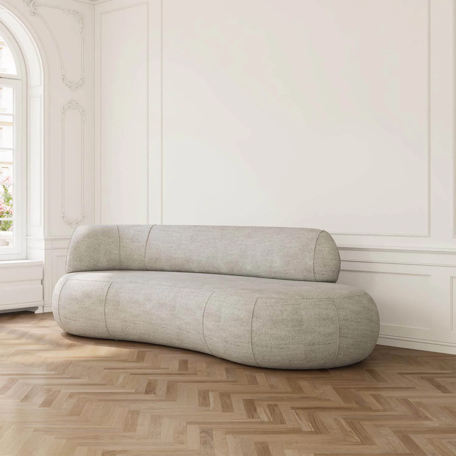 Soffa 3-sits 253cm Greige Armstöd Vänster - Malibu