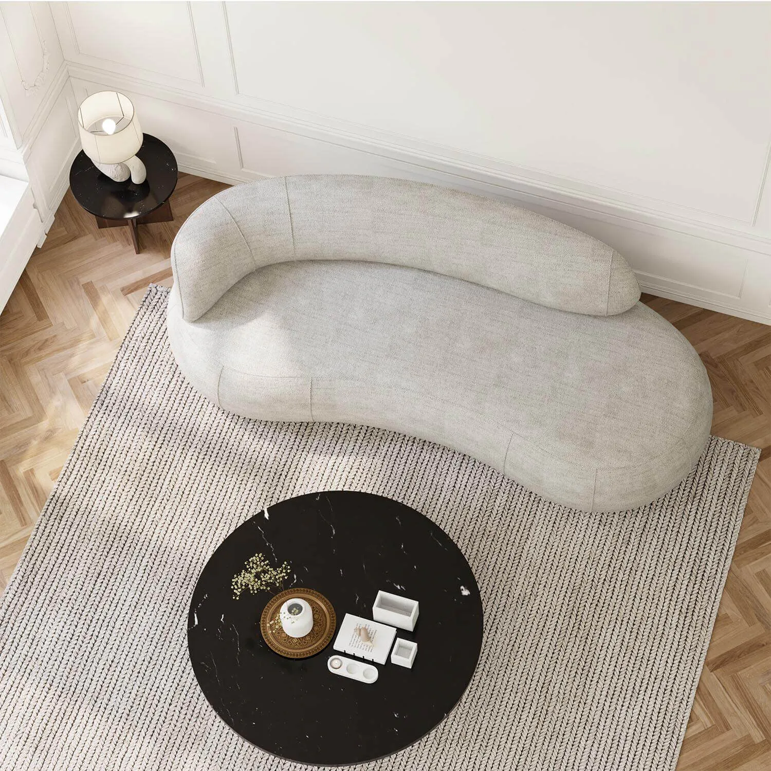 Soffa 3-sits 253cm Greige Armstöd Vänster - Malibu