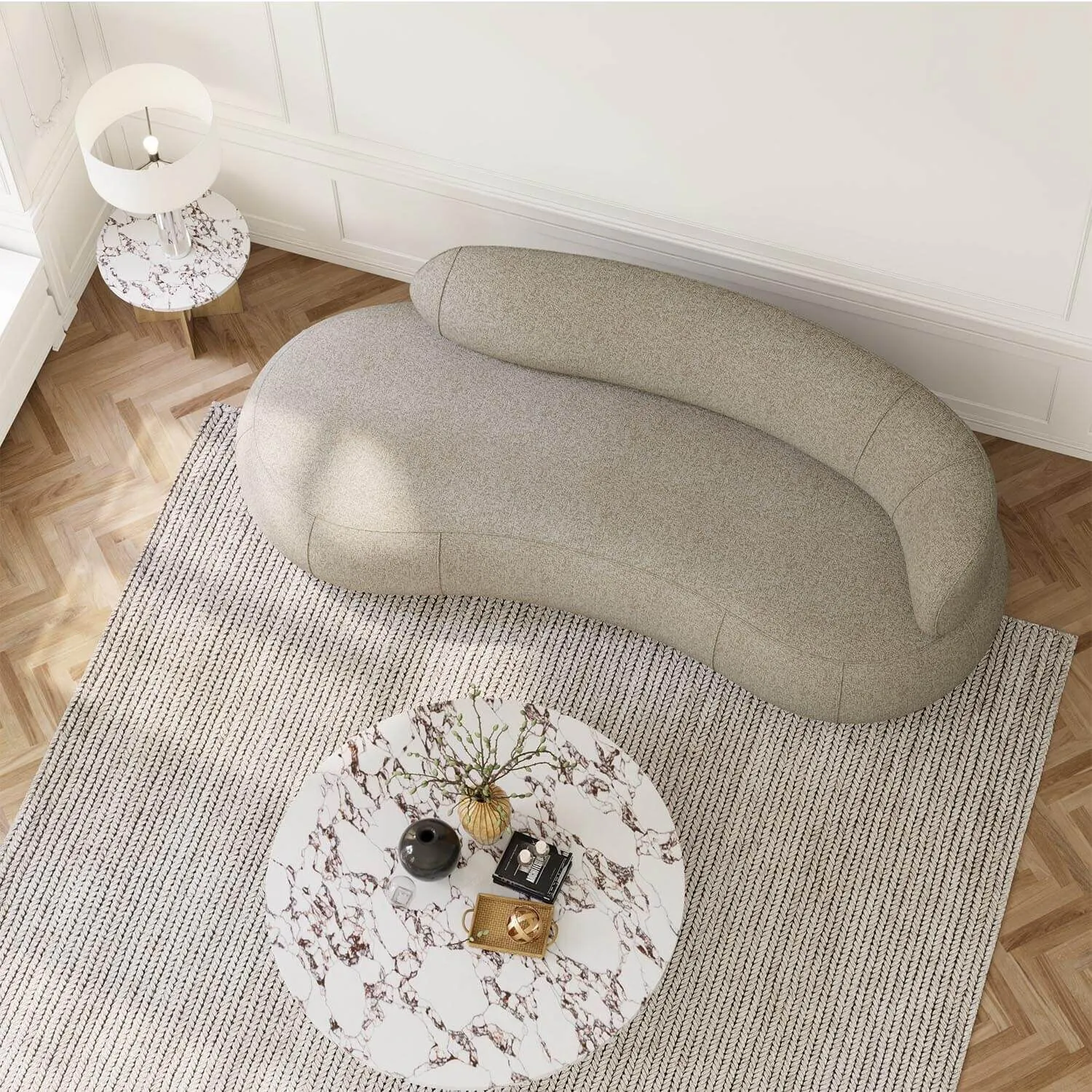 Soffa 3-sits 253cm Beige Armstöd Höger - Malibu