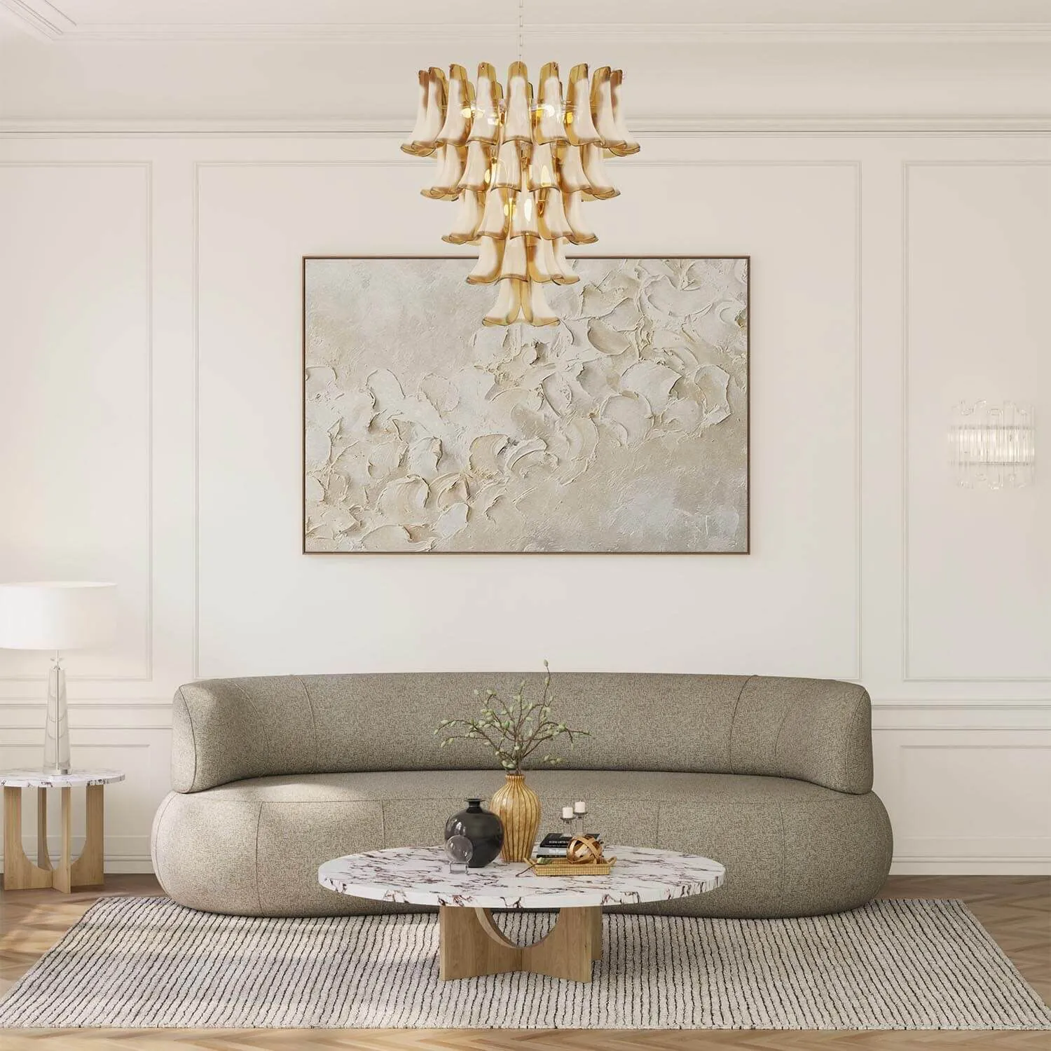 Soffa 3-sits 253cm Beige Armstöd - Malibu