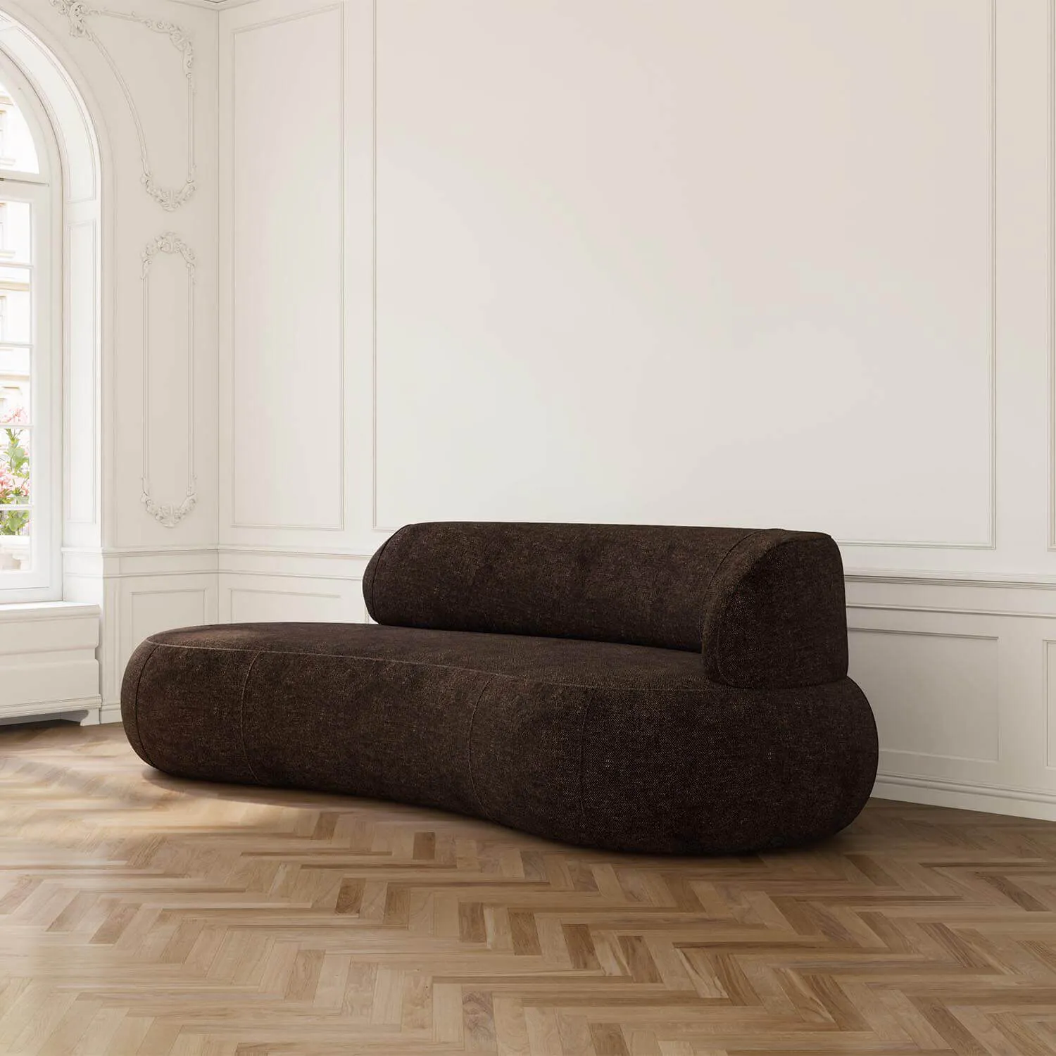 Soffa 3-sits 253cm Brun Armstöd Höger - Malibu
