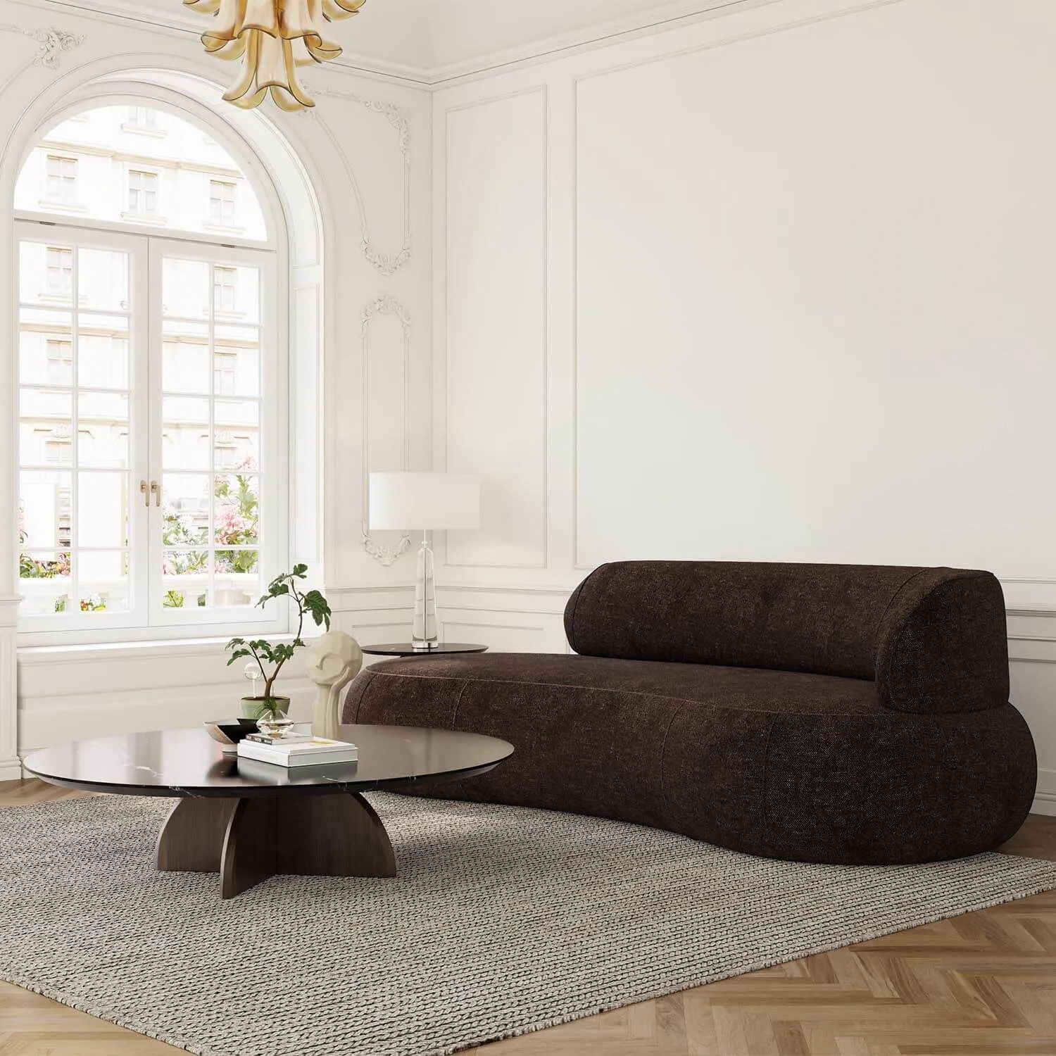 Soffa 3-sits 253cm Brun Armstöd Höger - Malibu