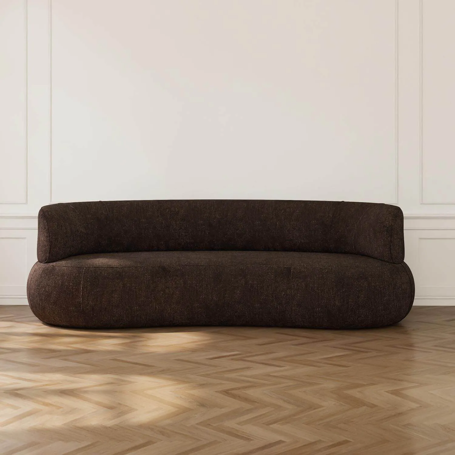 Soffa 3-sits 253cm Brun Armstöd - Malibu