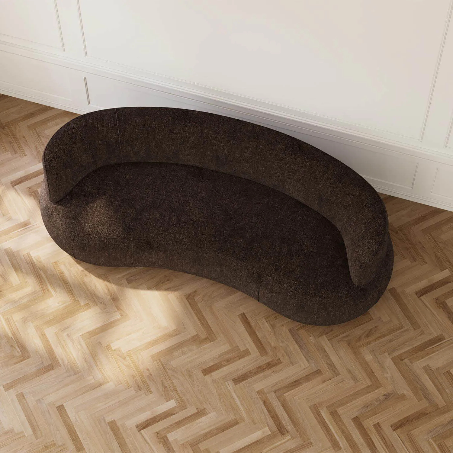 Soffa 3-sits 253cm Brun Armstöd - Malibu