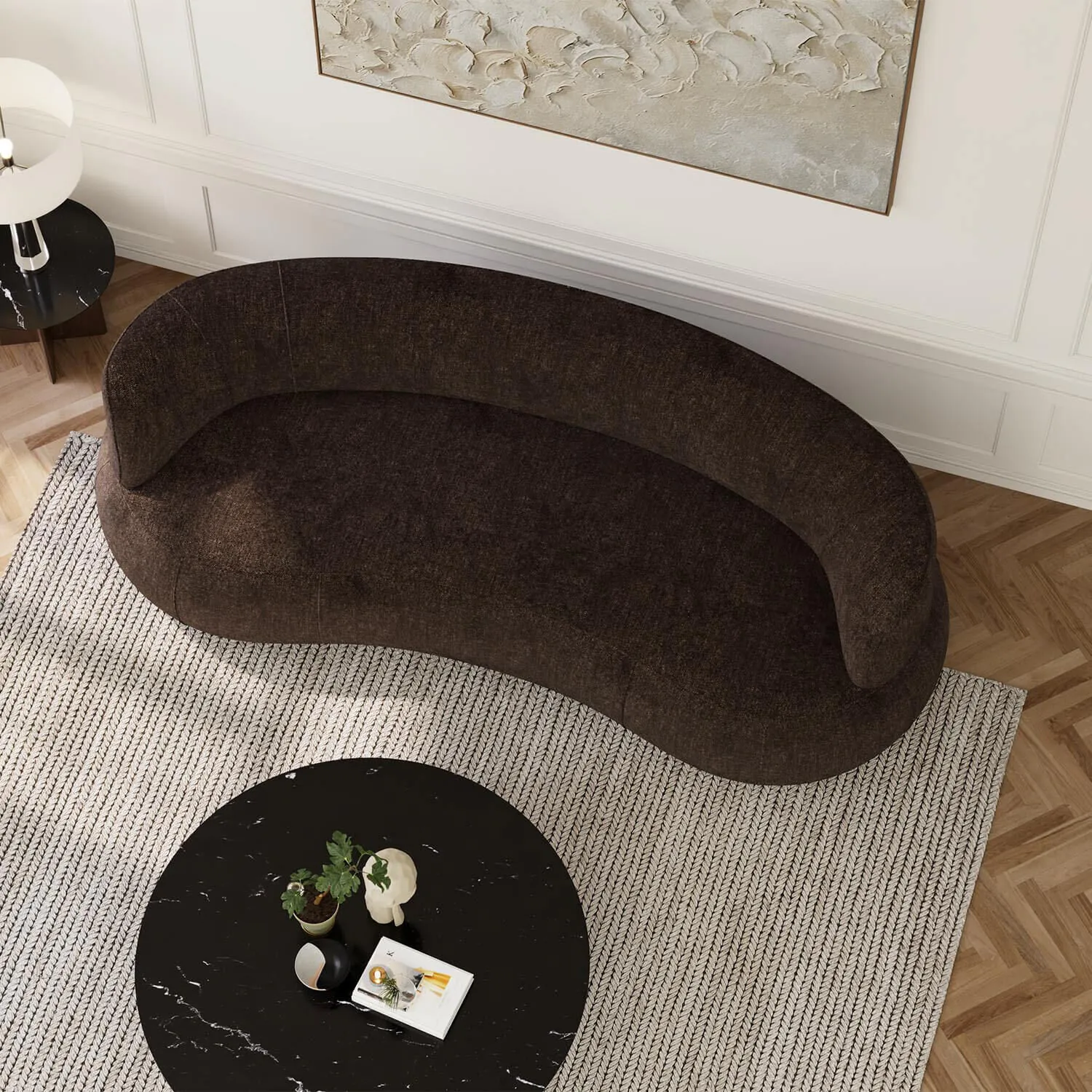 Soffa 3-sits 253cm Brun Armstöd - Malibu