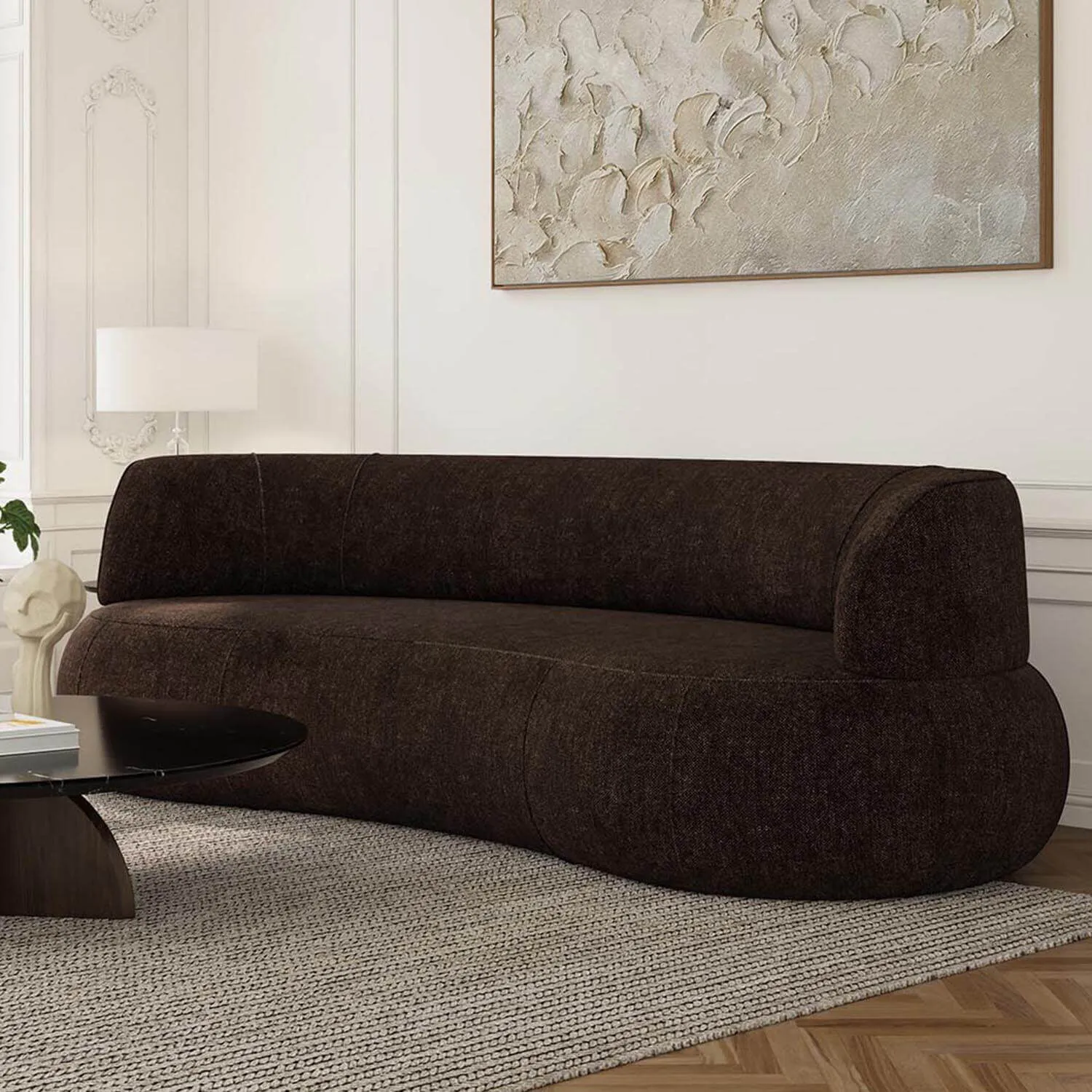 Soffa 3-sits 253cm Brun Armstöd - Malibu