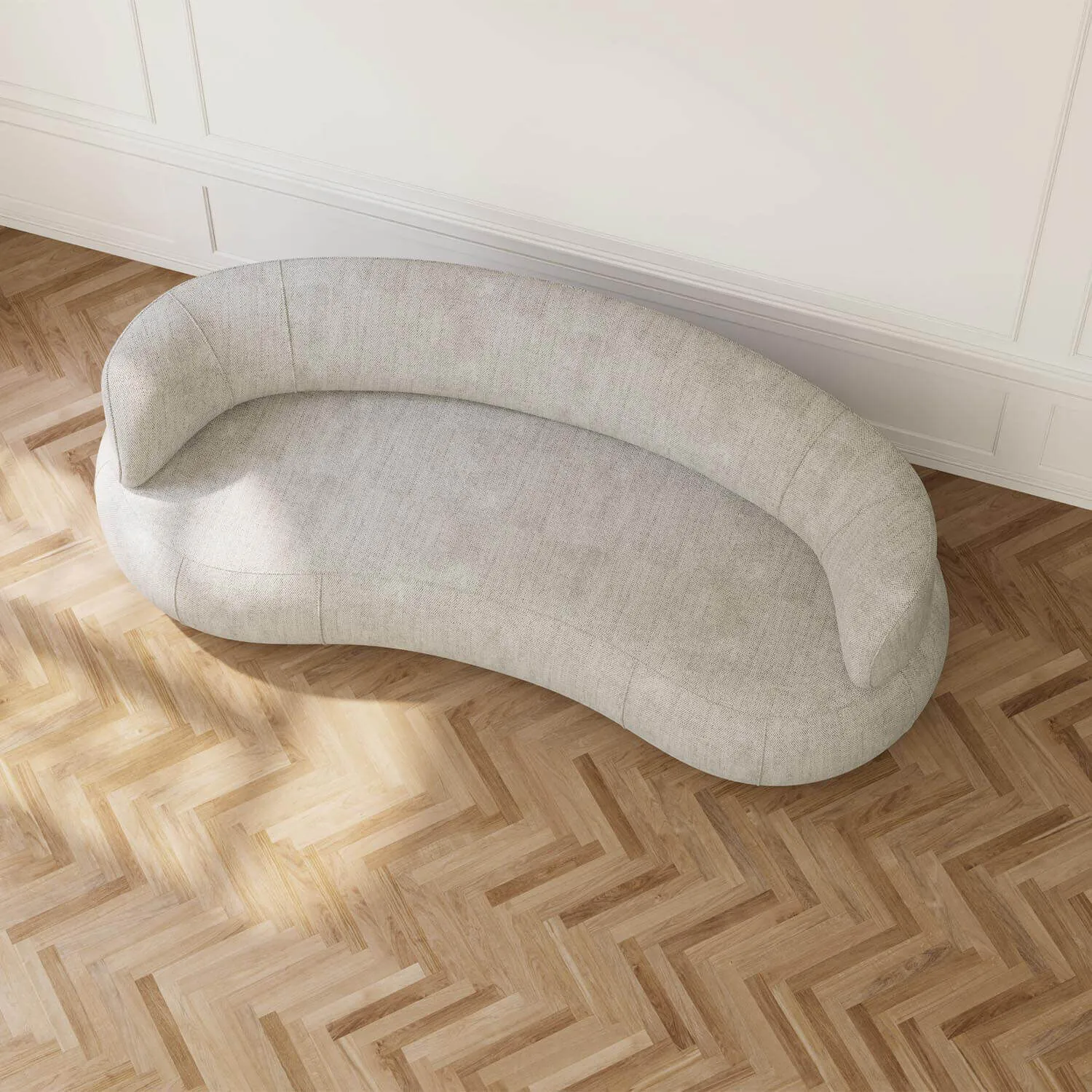 Soffa 3-sits 253cm Greige Armstöd - Malibu