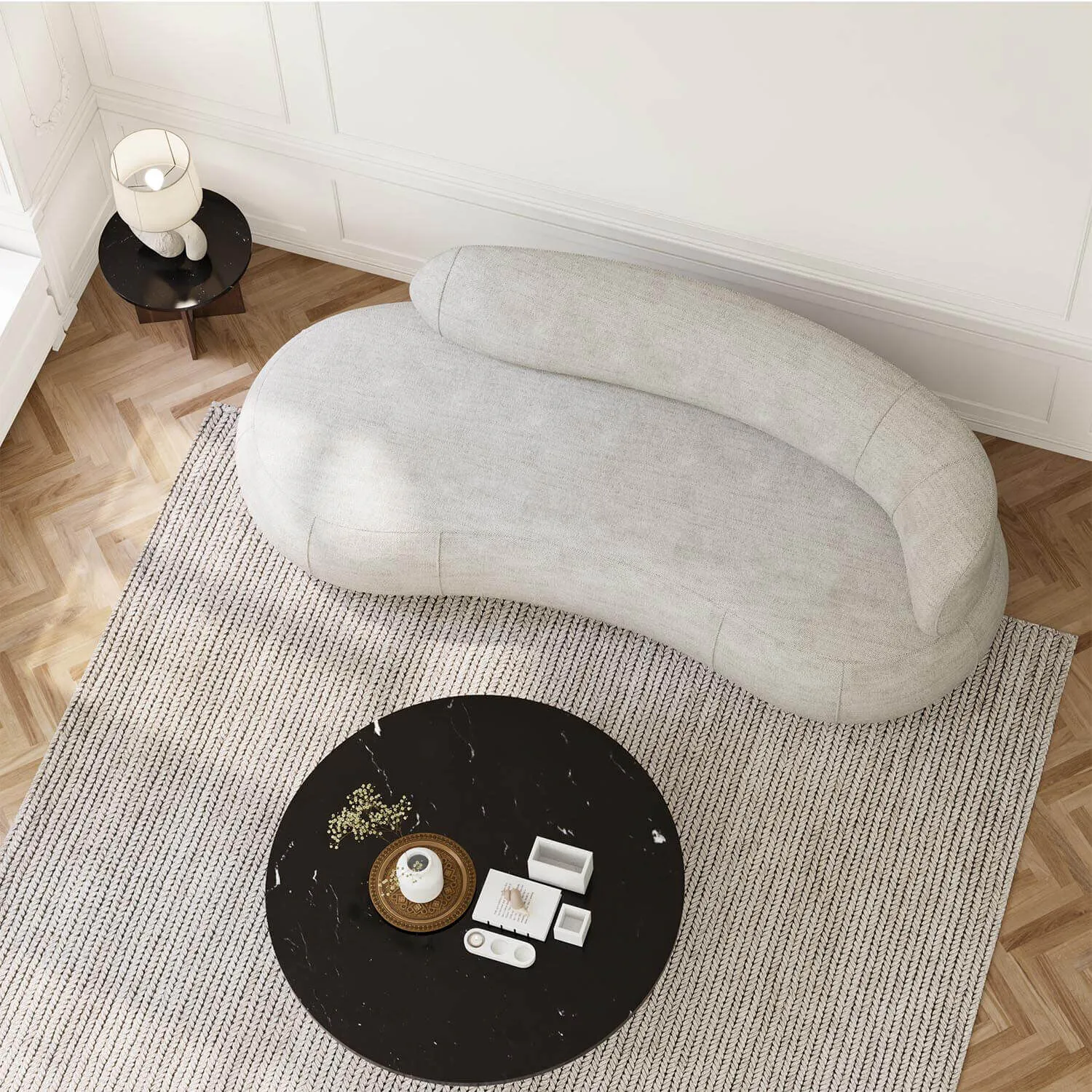 Soffa 3-sits 253cm Greige Armstöd Höger - Malibu