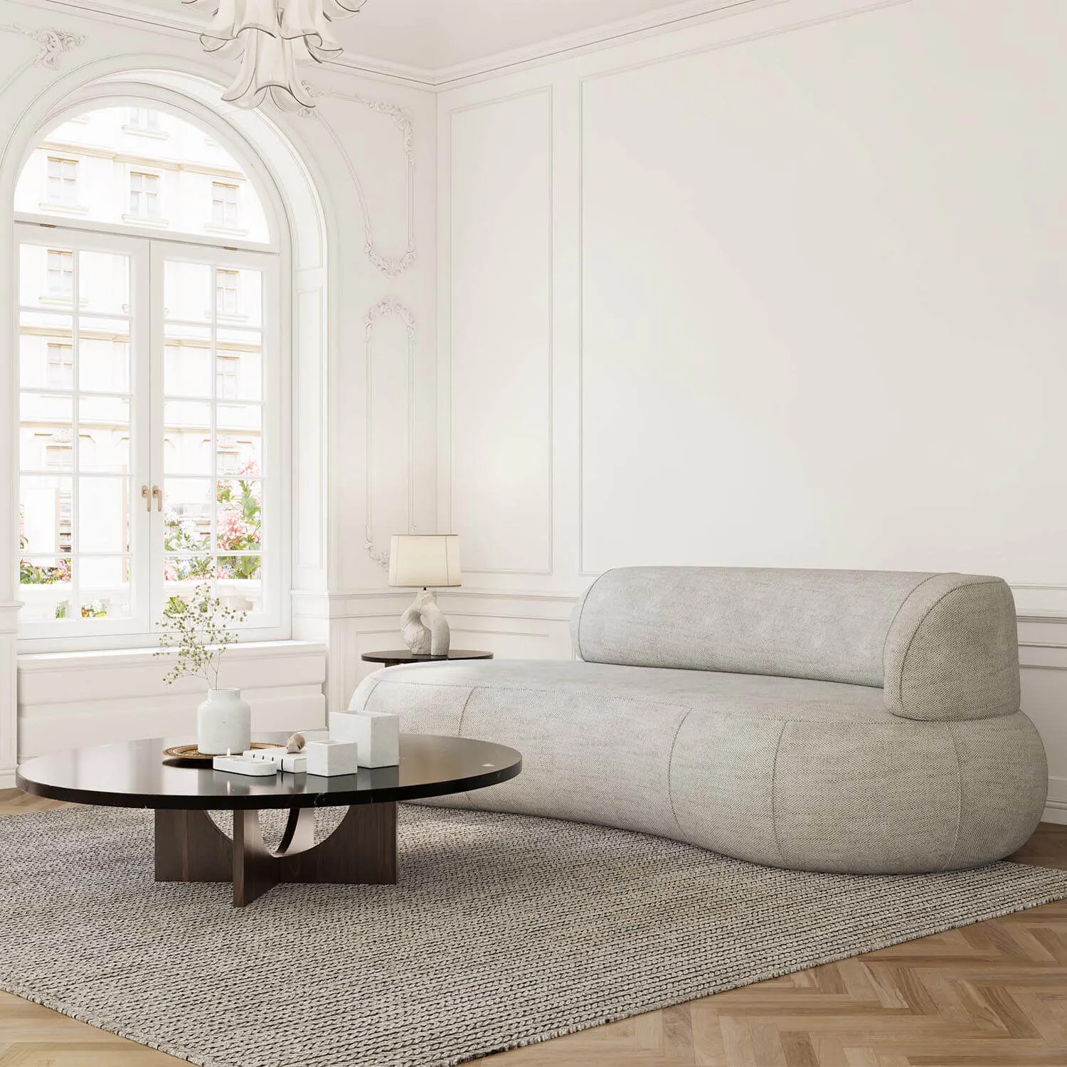 Soffa 3-sits 253cm Greige Armstöd Höger - Malibu