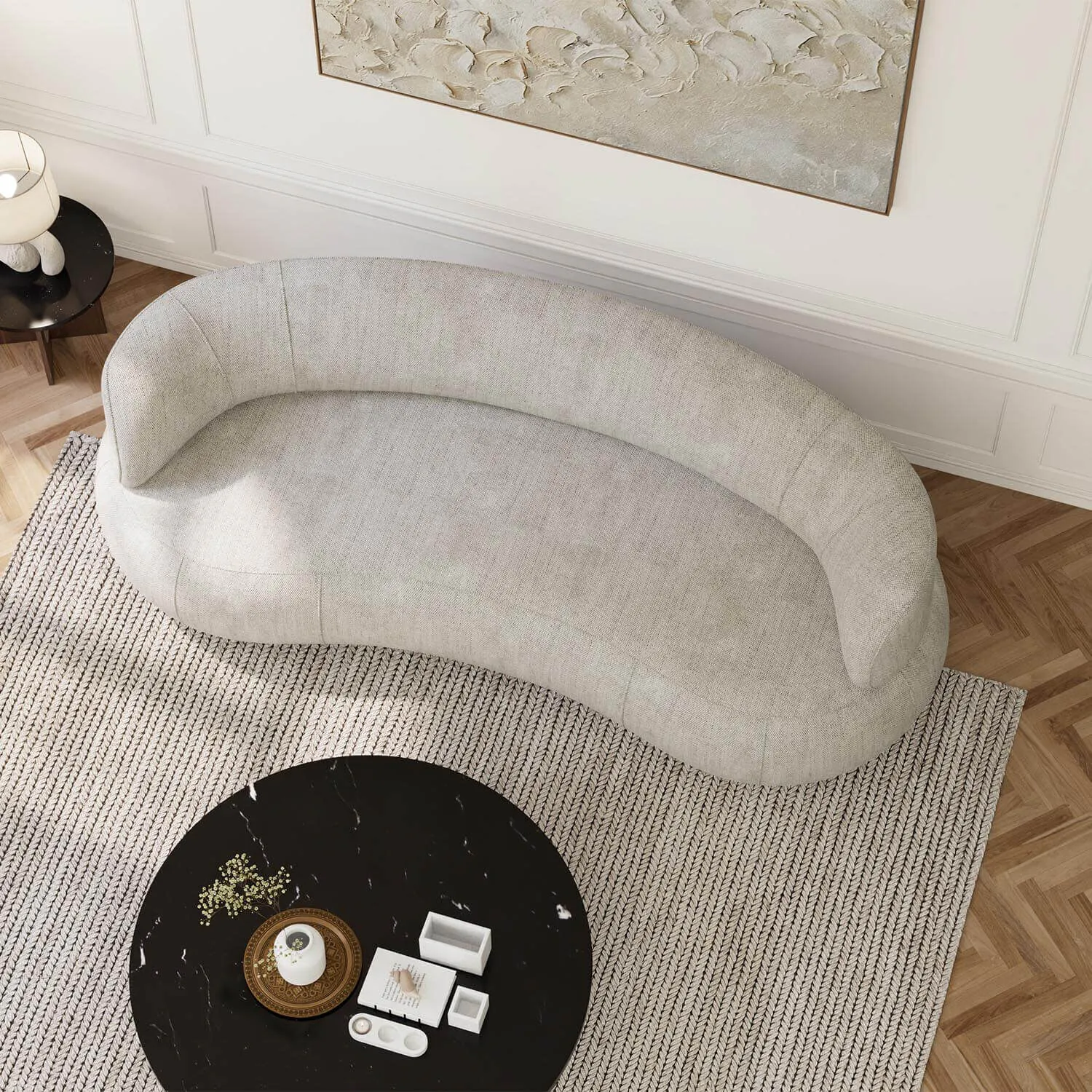 Soffa 3-sits 253cm Greige Armstöd - Malibu
