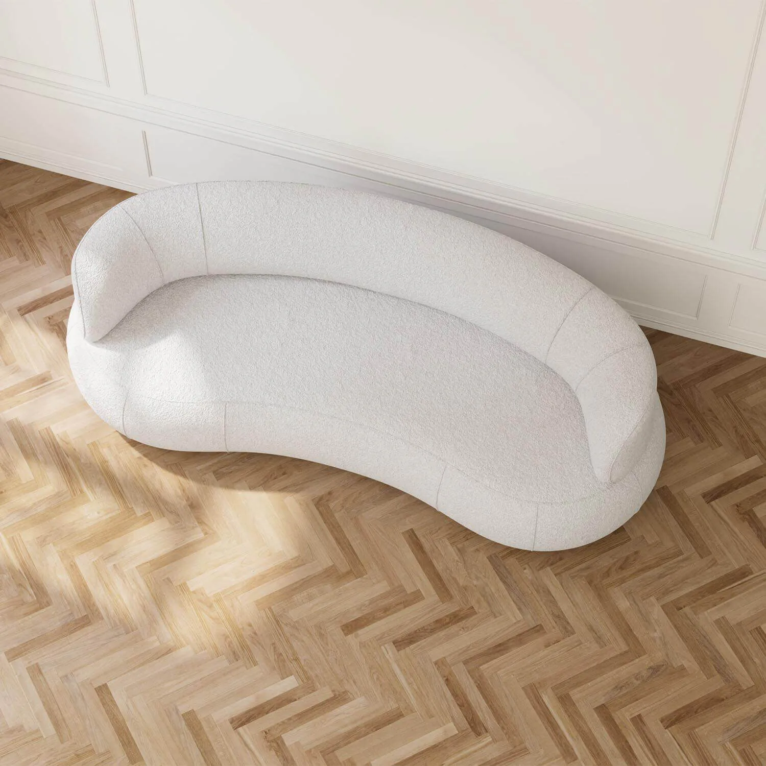 Soffa 3-sits 253cm Vit Boucle Armstöd - Malibu