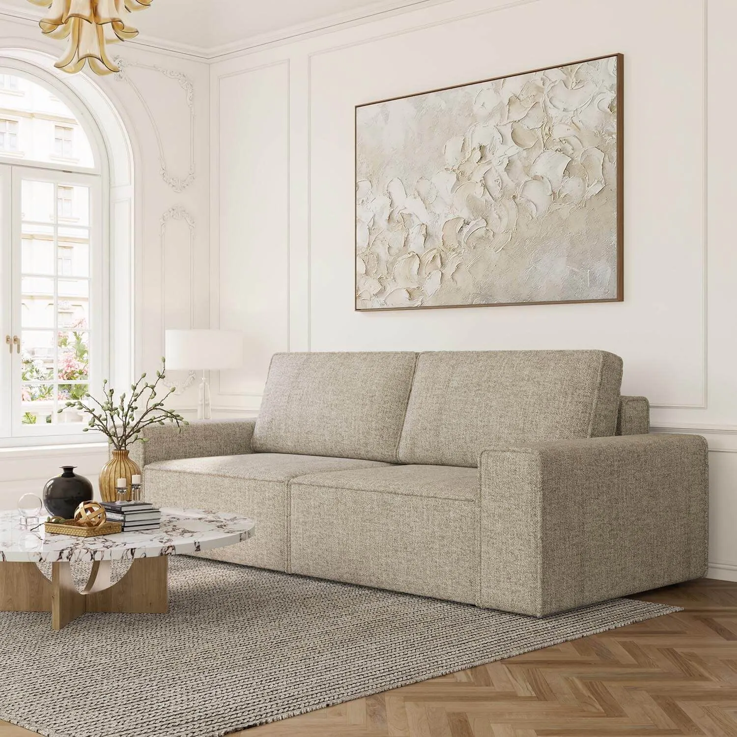 Soffa 3-sits 250cm Grå - Sydney