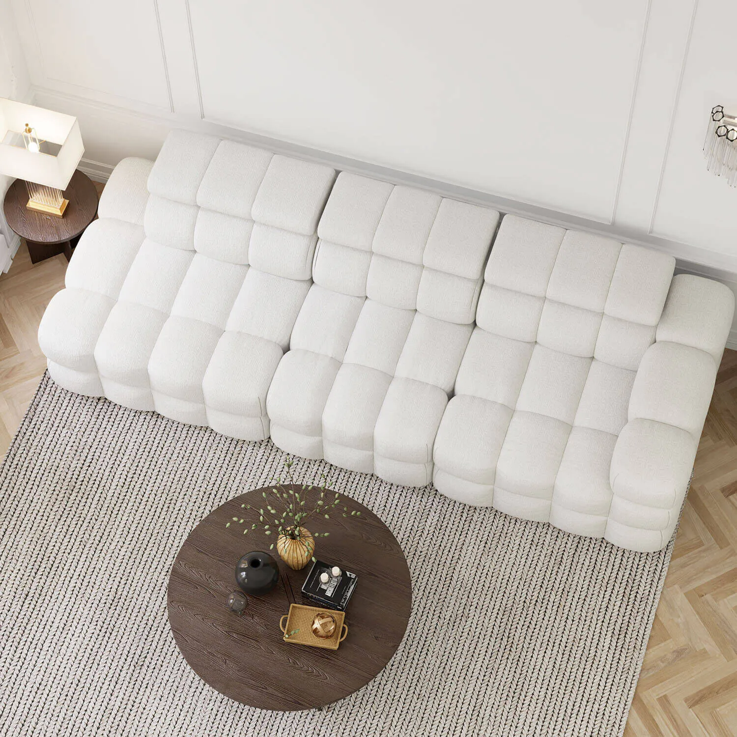 Soffa 3-sits 288cm Vit Armstöd Höger - Paris