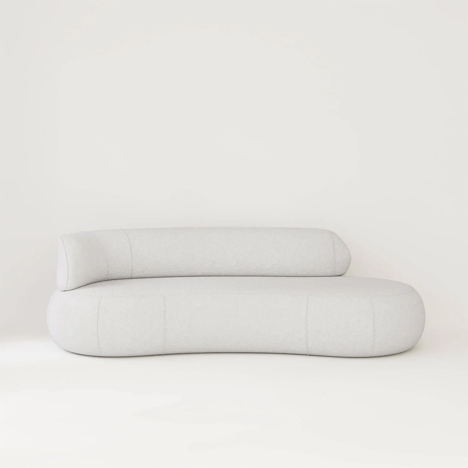 Soffa 3-sits 253cm Vit Boucle Armstöd Vänster - Malibu