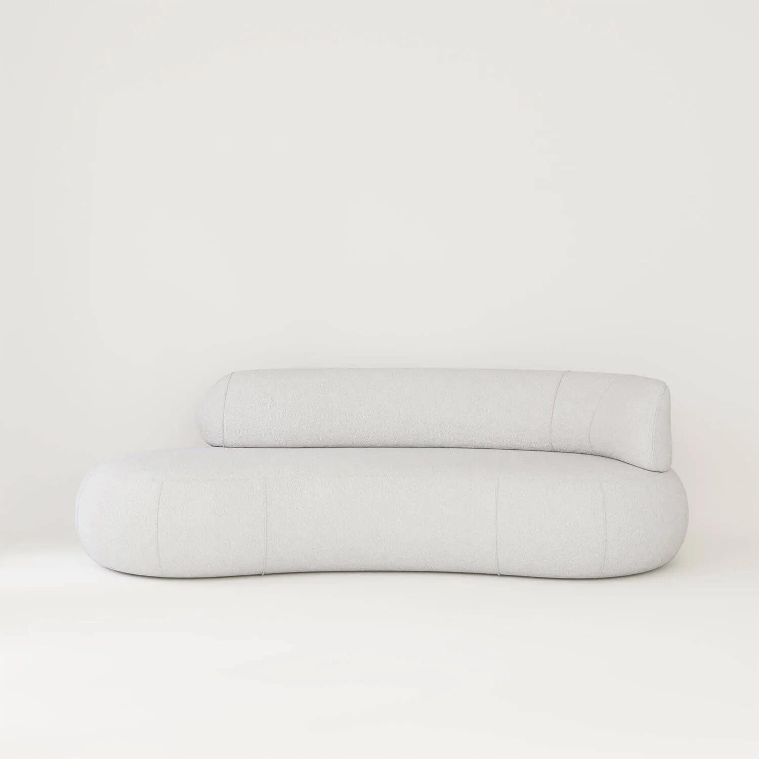 Soffa 3-sits 253cm Vit Boucle Armstöd Höger - Malibu