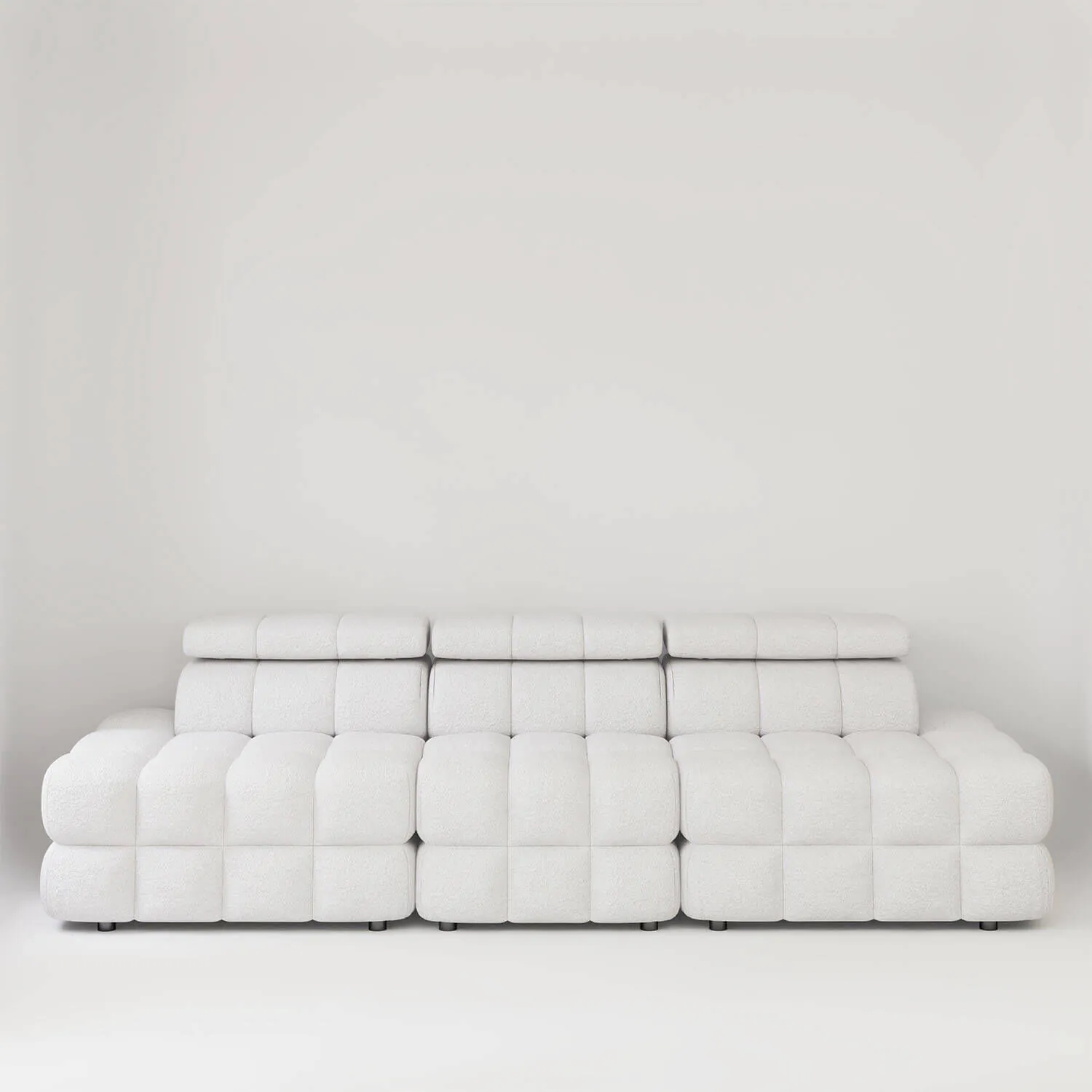 Soffa 3-sits 291cm Vit Boucle Utan Armstöd - Paris