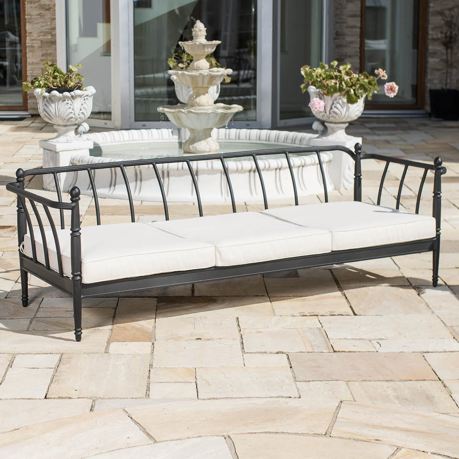 Loungesoffa Svart Aluminium Capri 3-sits