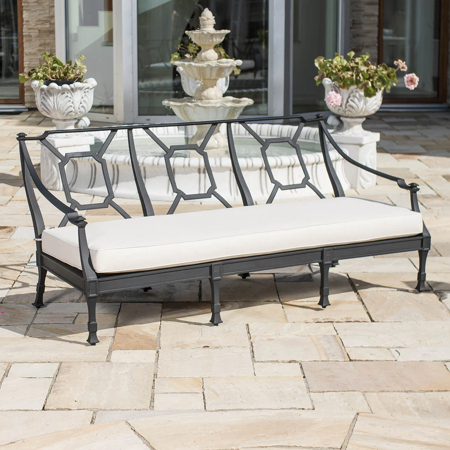 Loungegrupp Utomhus Svart Aluminium 5-pers - St Tropez
