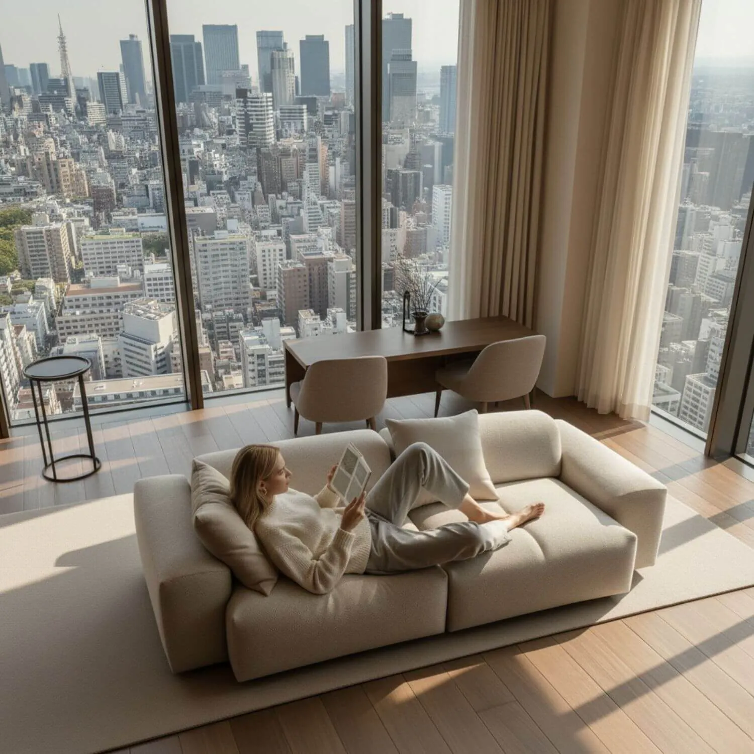 Greige 3-Sitssoffa 266cm - Tokyo