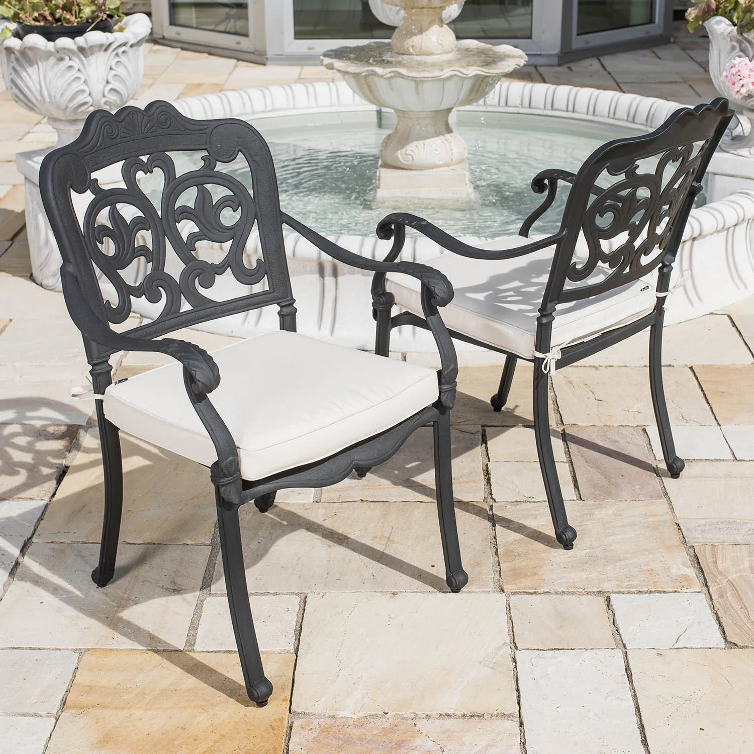 Matstol Utomhus 2-pack Svart Aluminium Toscana